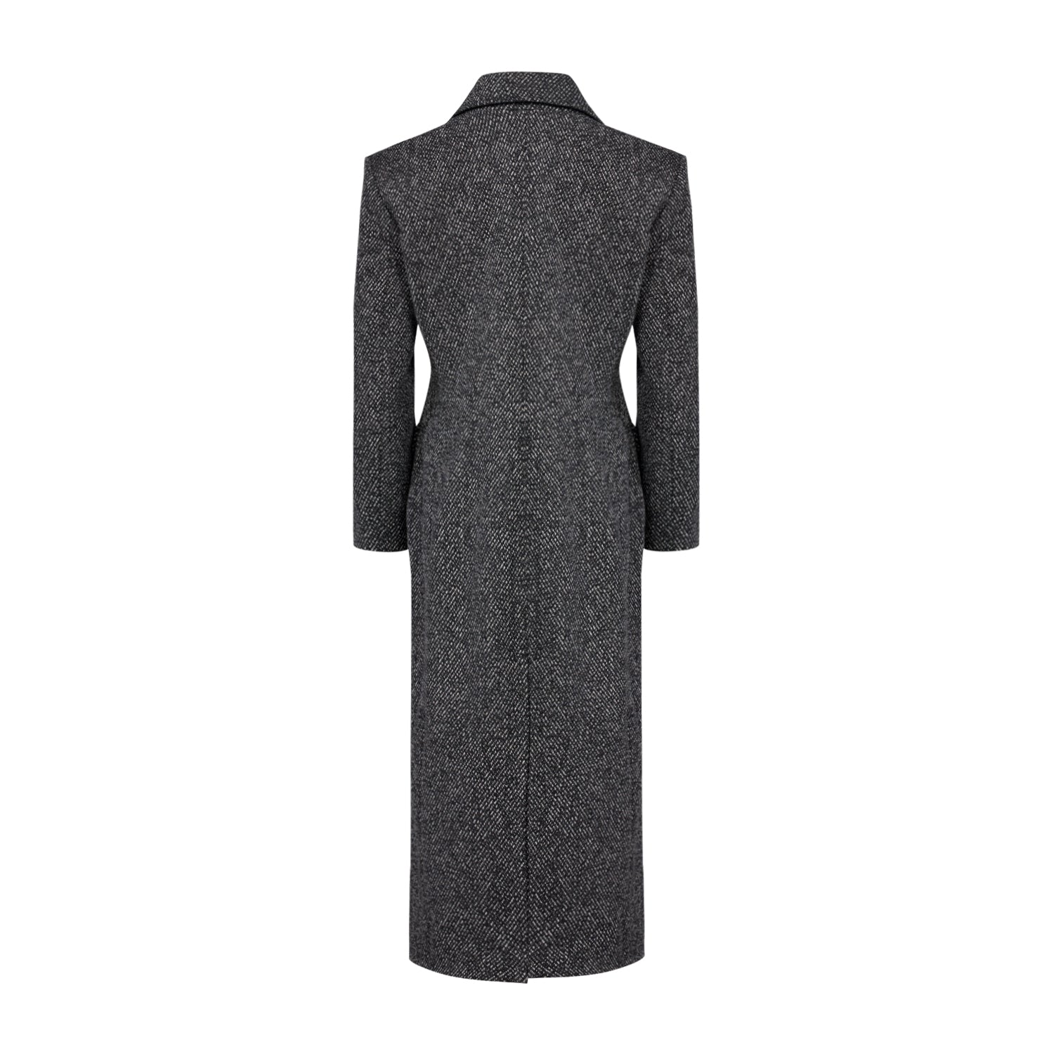 WOOL & CASHMERE BLEND YOUR *ITCH CASHMERE BLEND LONG OVERCOAT - BLACK & WHITE