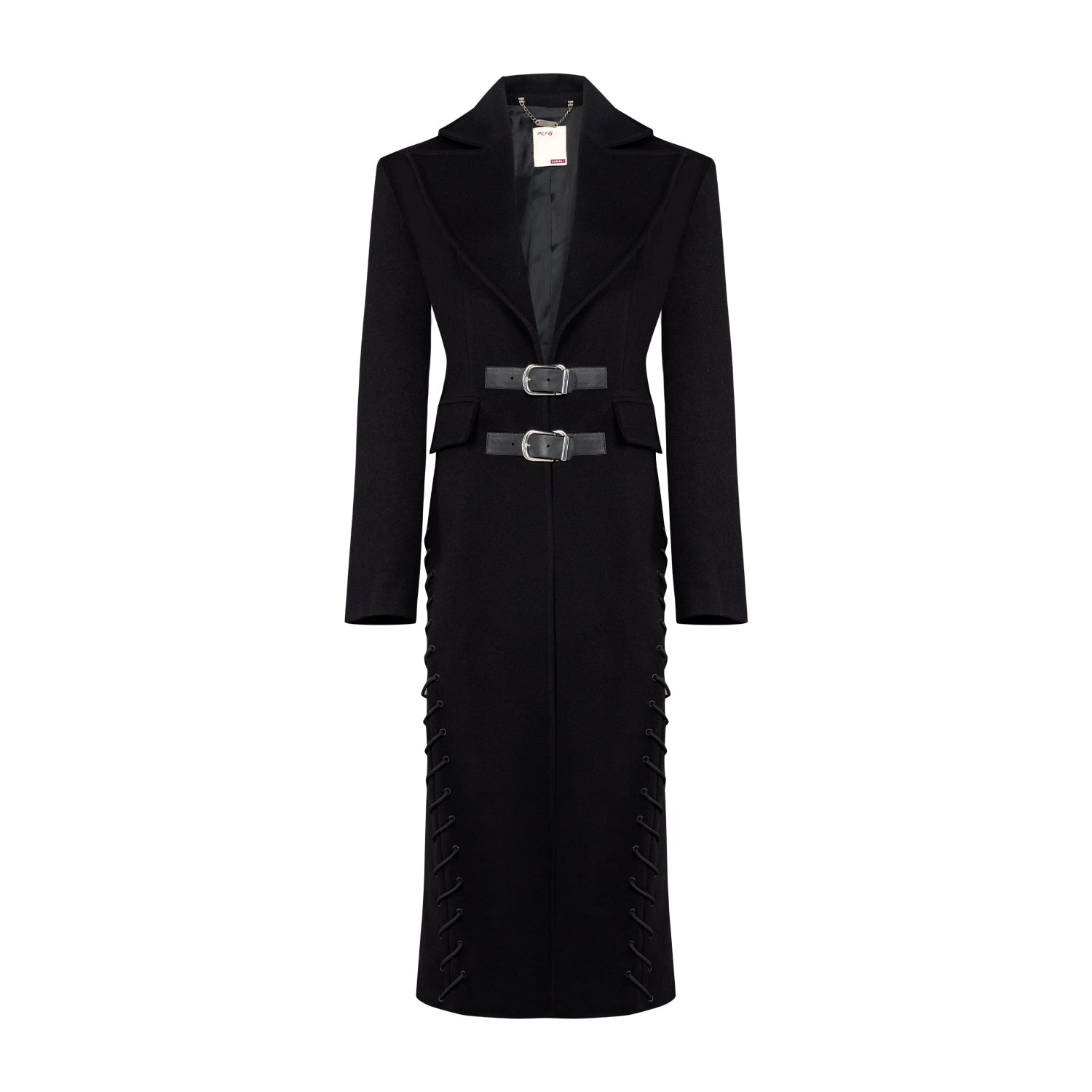 YOUR *ITCH CASHMERE BLEND LONG OVERCOAT - JET BLACK