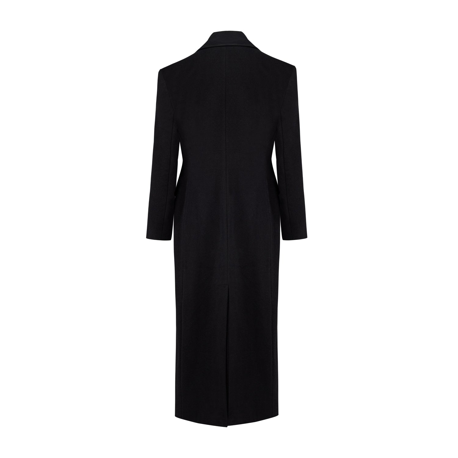 YOUR *ITCH CASHMERE BLEND LONG OVERCOAT - JET BLACK