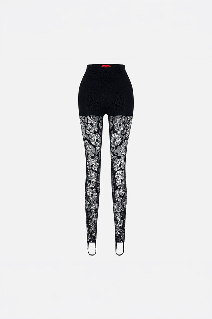 The Party Edit Lace Leggings with Built-In Ribbed Shorts