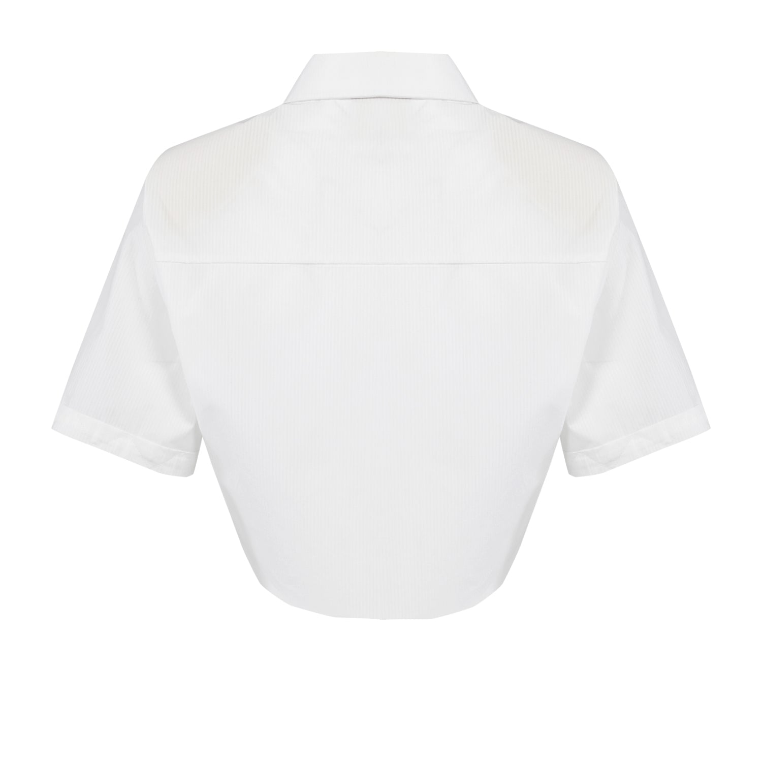 Pure Cotton Free Heaven Striped Crop Shirt - White