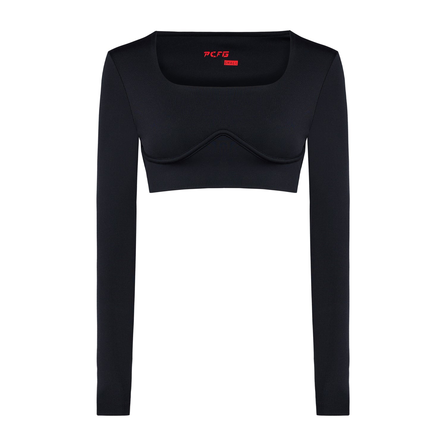 Free Heaven Long Sleeve Crop Top - Jet Black