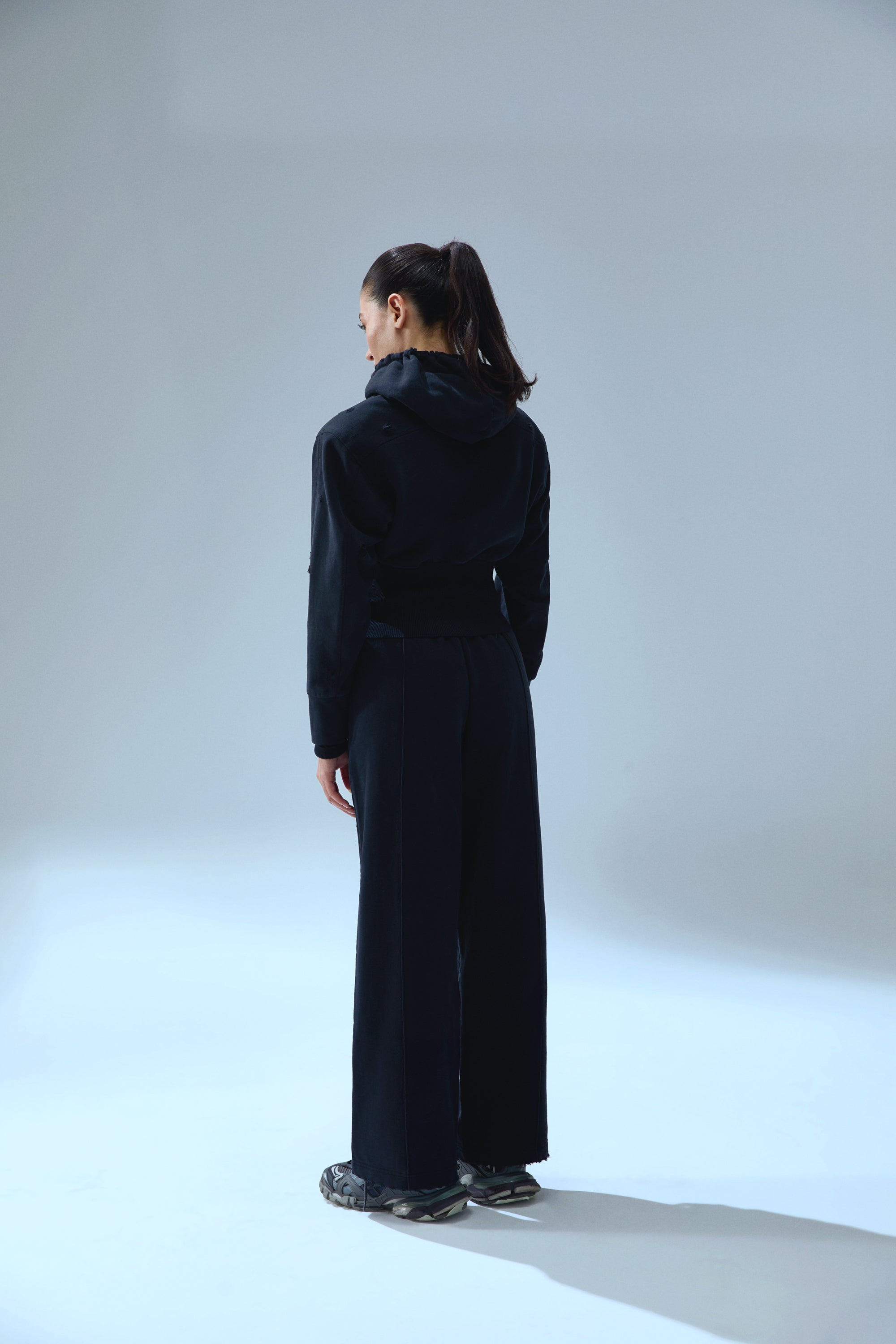 Pure Cotton Your *Itch Corset Zipped Hoody - Jet Black