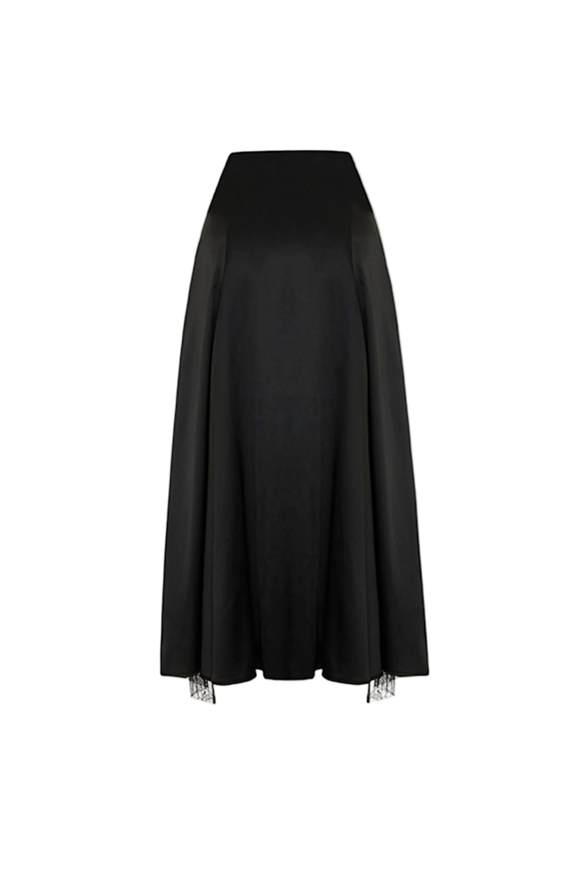 Black skirt with silver accents on a white background
