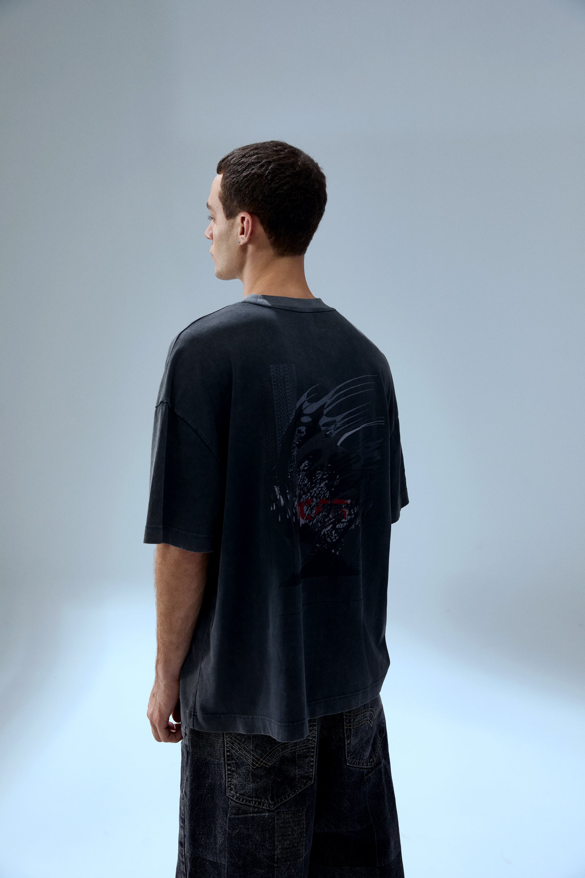 COTTON YOUR *ITCH ACID WASHED TSHIRT - JET BLACK