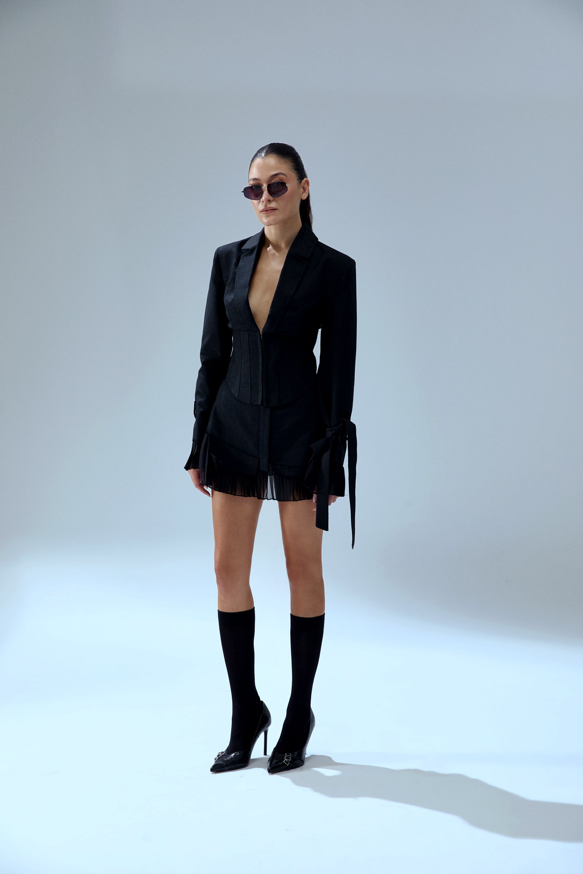 YOUR *ITCH PLEATED SKIRT - JET BLACK