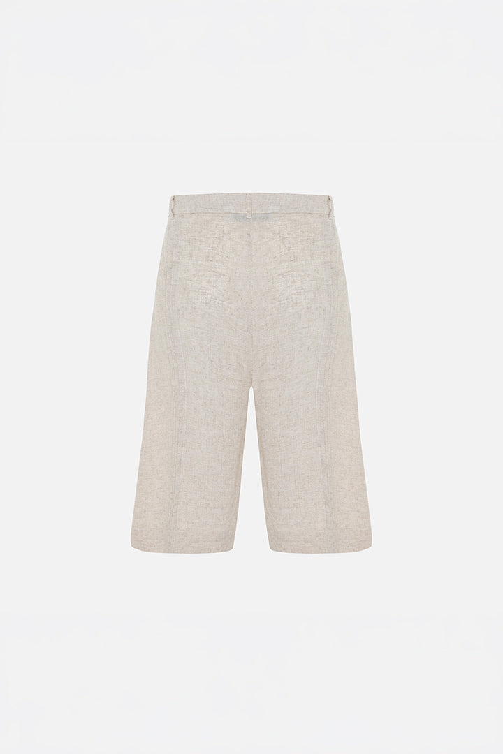 Daydreamers Linen-Look Stitch Detail Shorts