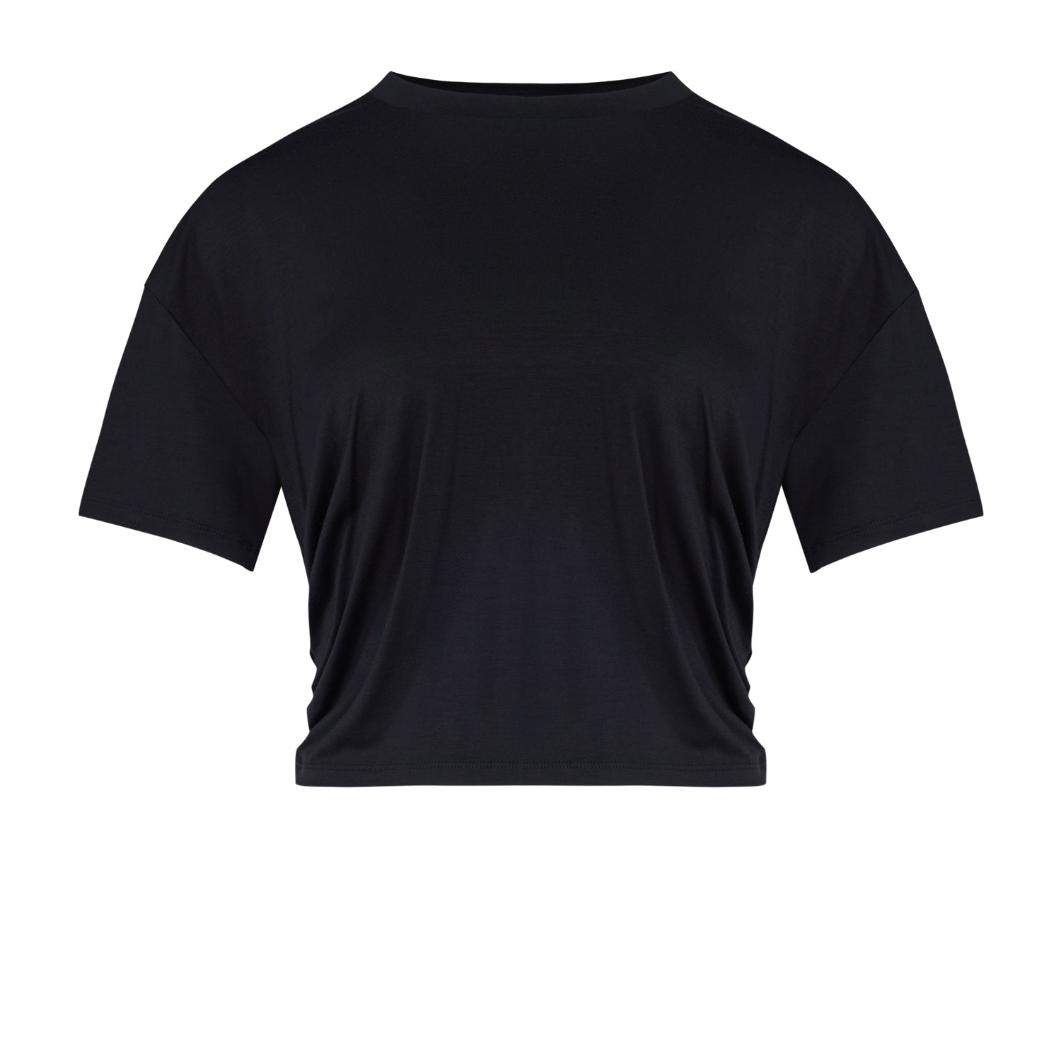 Free Heaven Crop Draped Tshirt - Jet Black