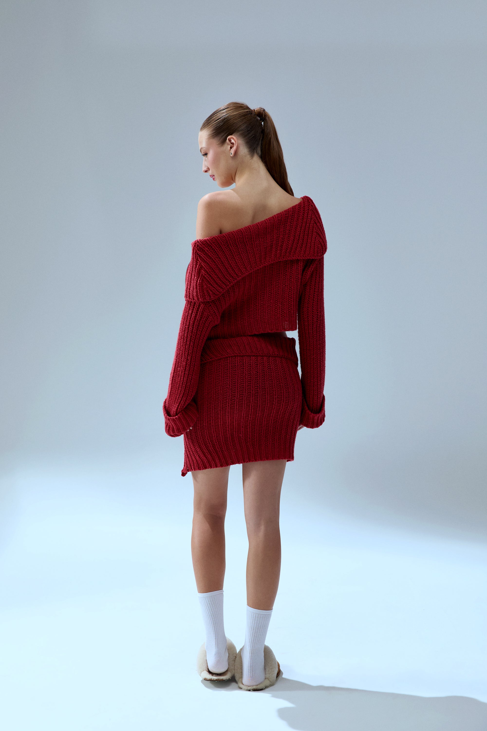 CASHMERE BLEND YOUR *TCH KNIT CROP TOP - SAMBA