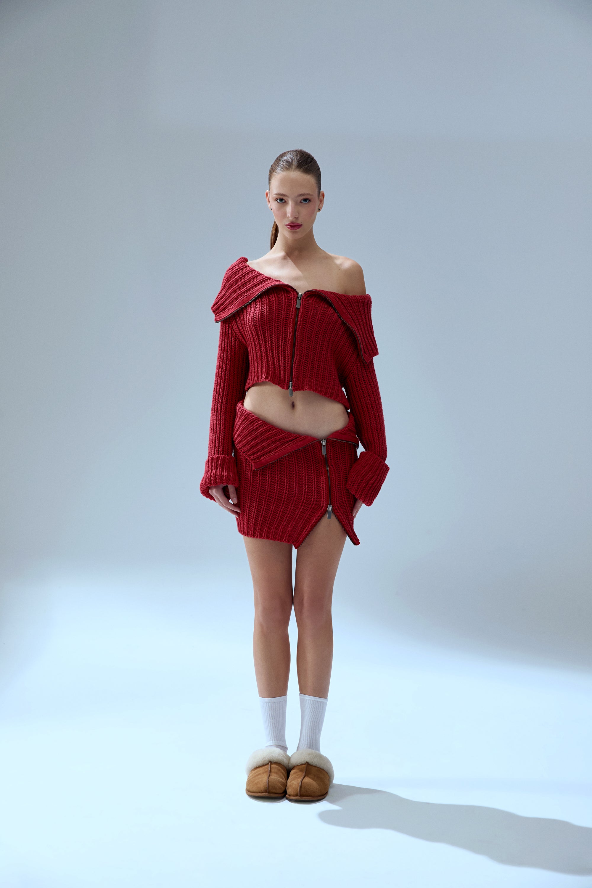 CASHMERE BLEND YOUR *TCH KNIT CROP TOP - SAMBA