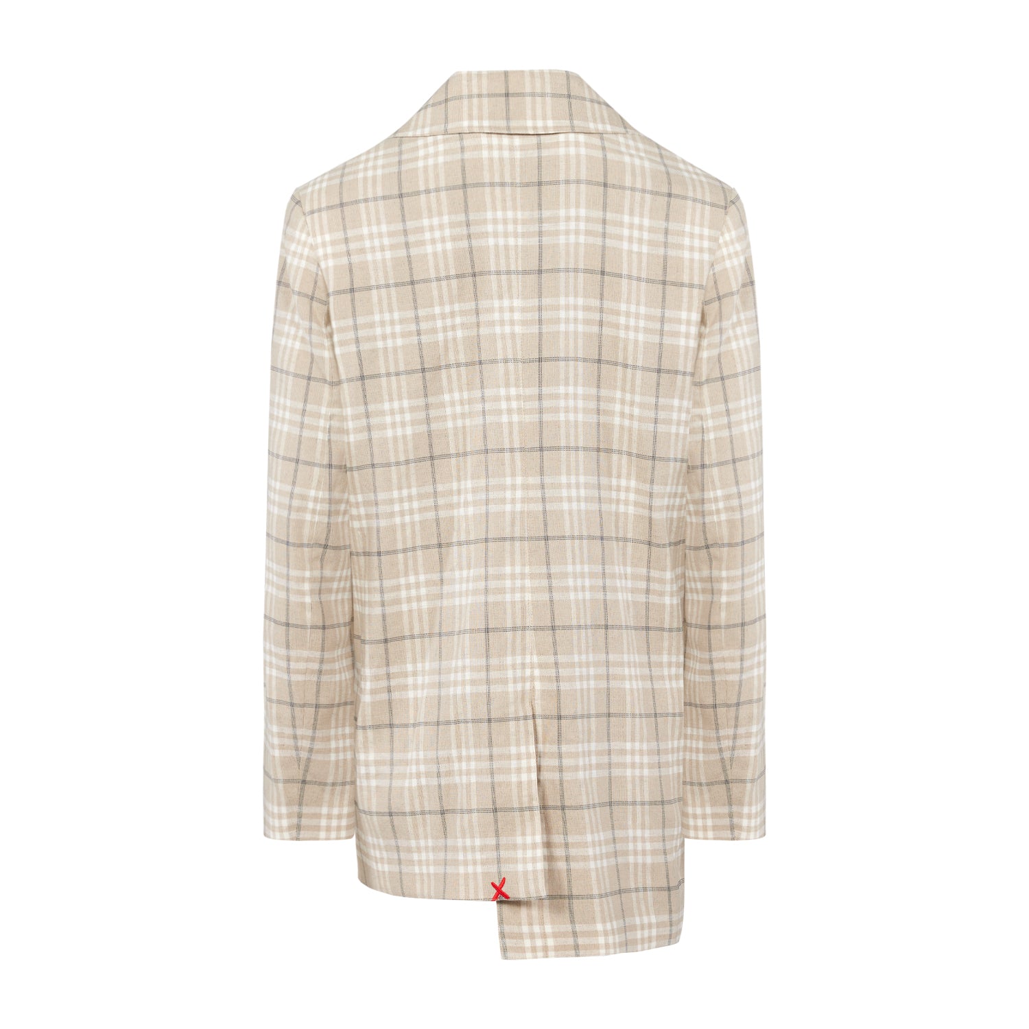Linen Blend Free Heaven Multicolor Checked Blazer - Fog