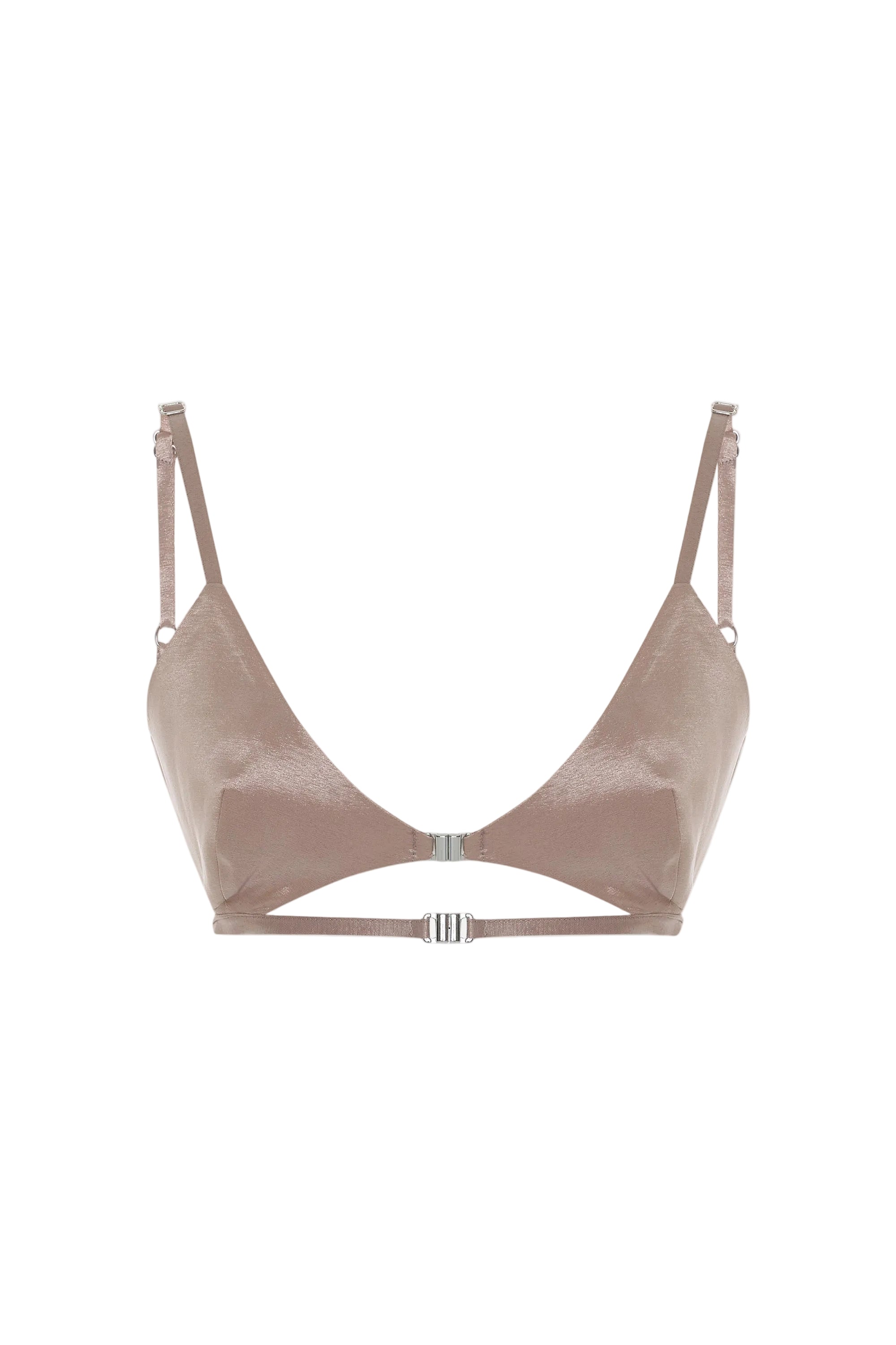 Beige bra on a light gray background