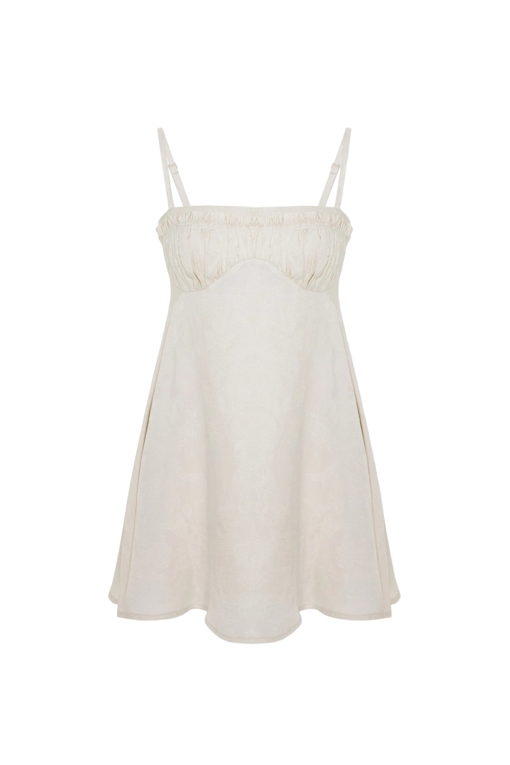 Beige slip dress on a white background