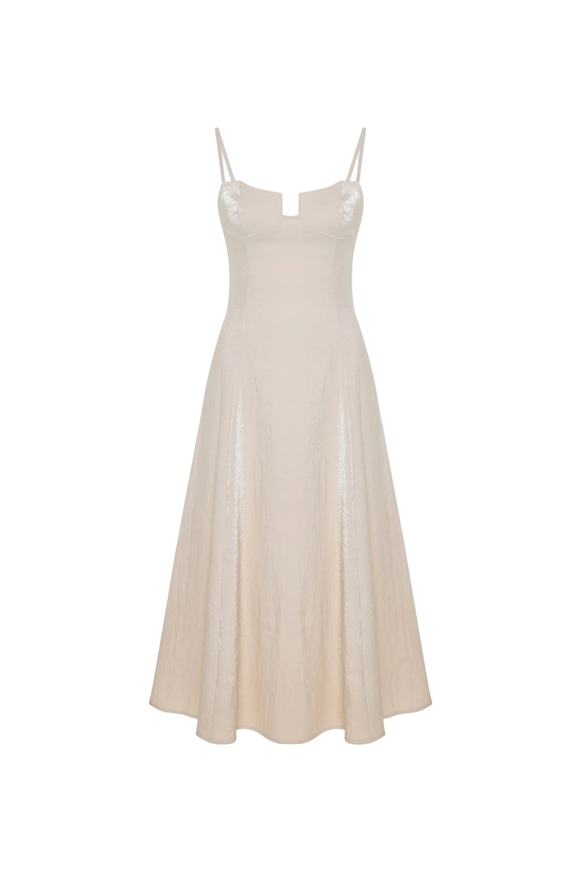 PCFG Beige slip dress on a white background