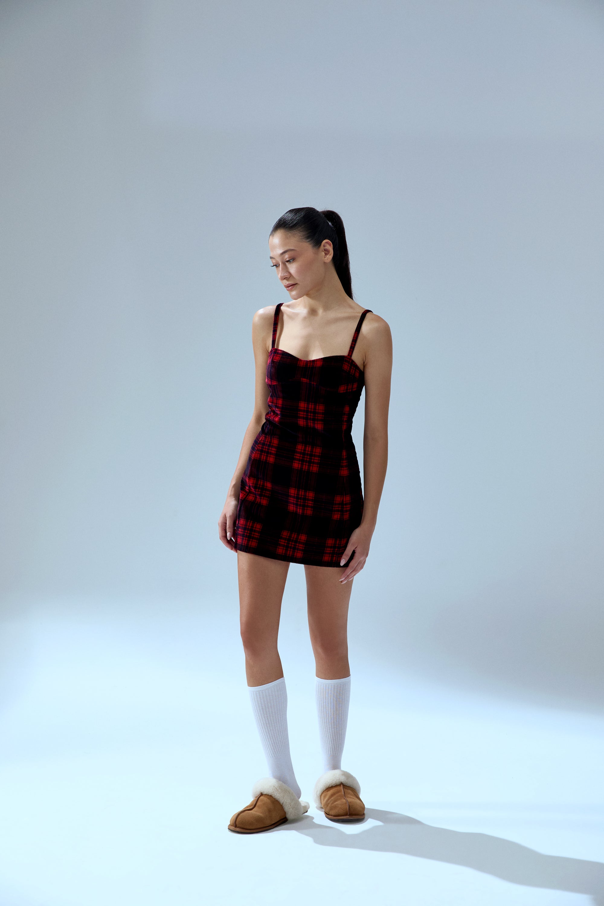 PURE COTTON YOUR *ITCH PLAID MINI DRESS