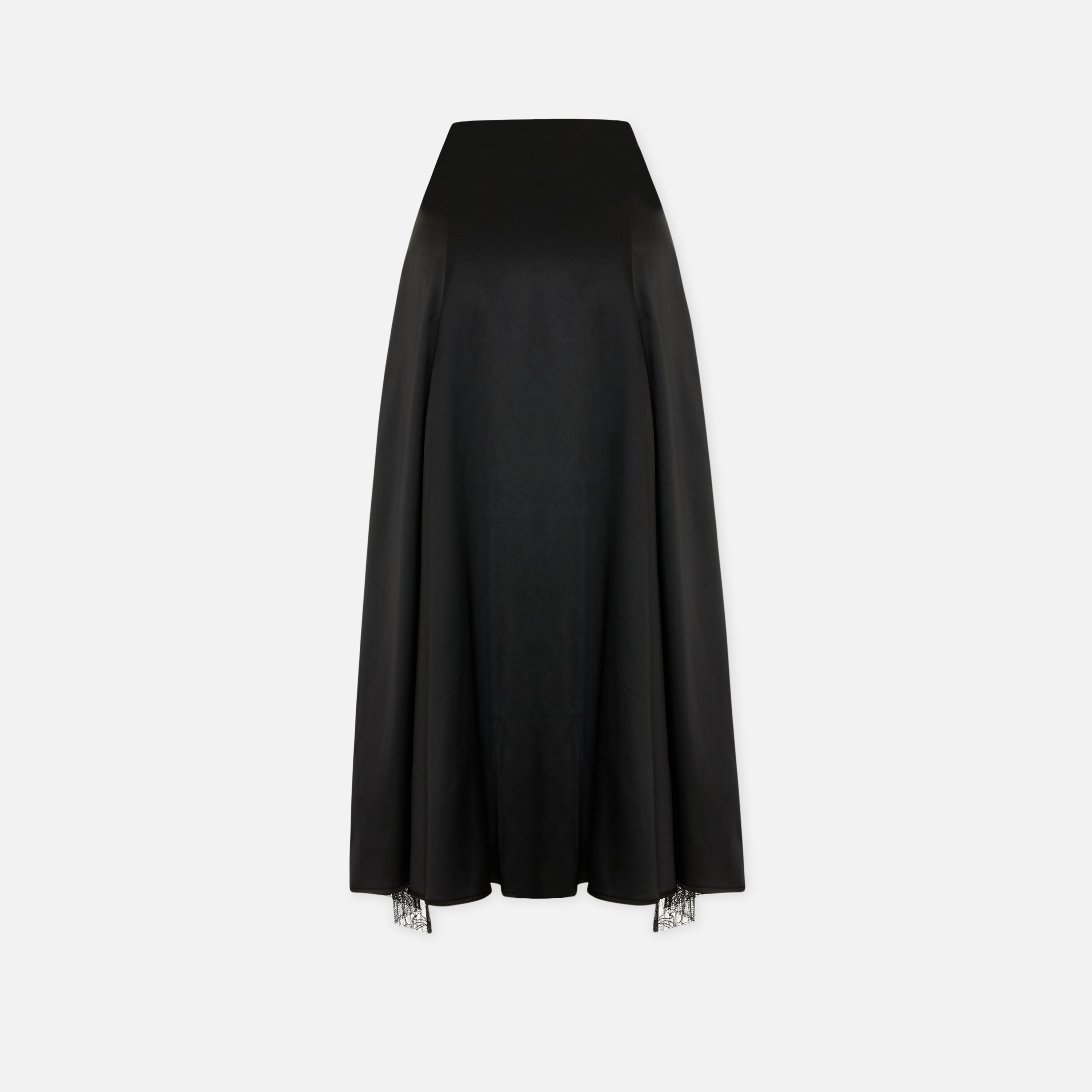 The Party Edit Slit Lace-Panel Satin Maxi Skirt