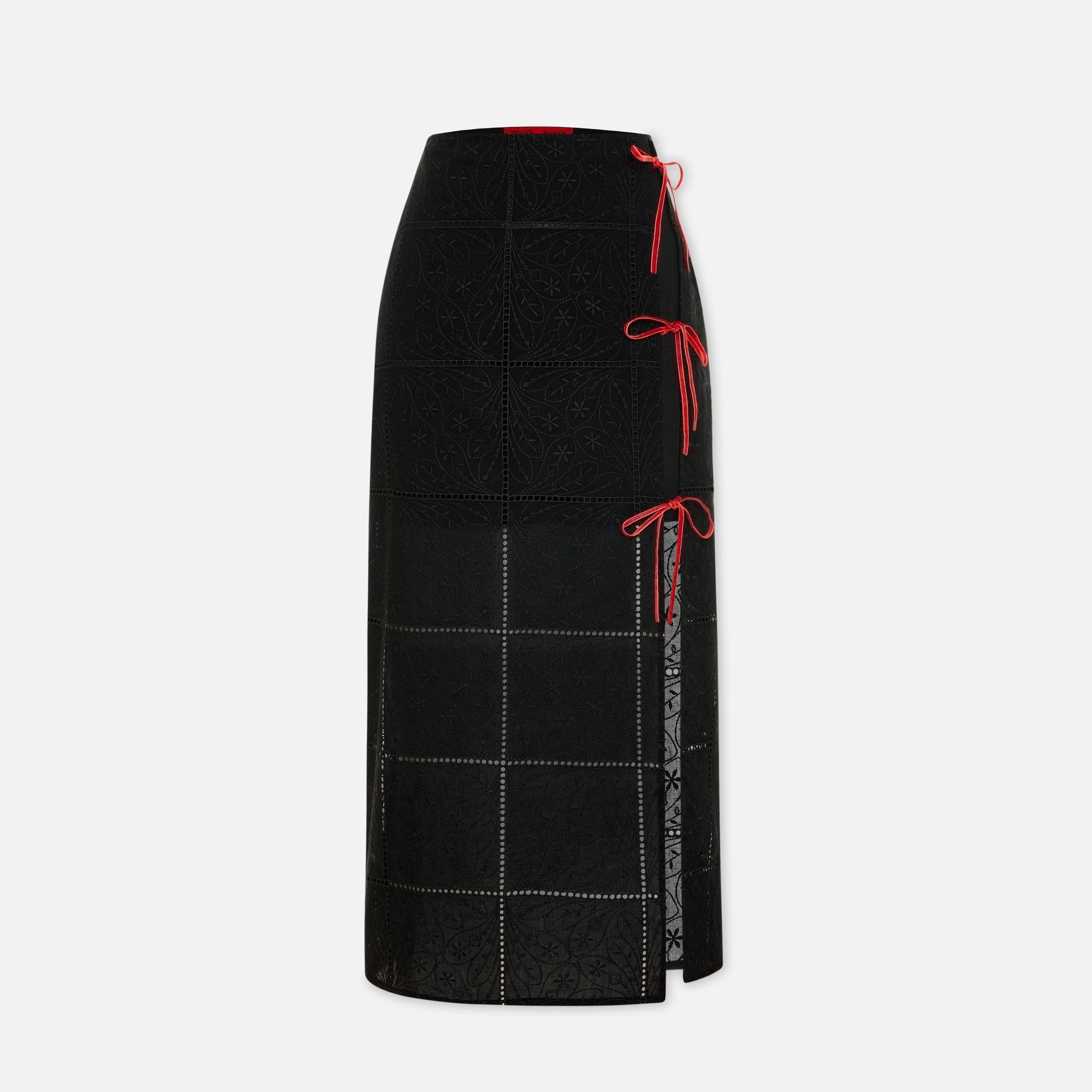 The Broderie Anglaise Edit Embroidered Slit Maxi Skirt