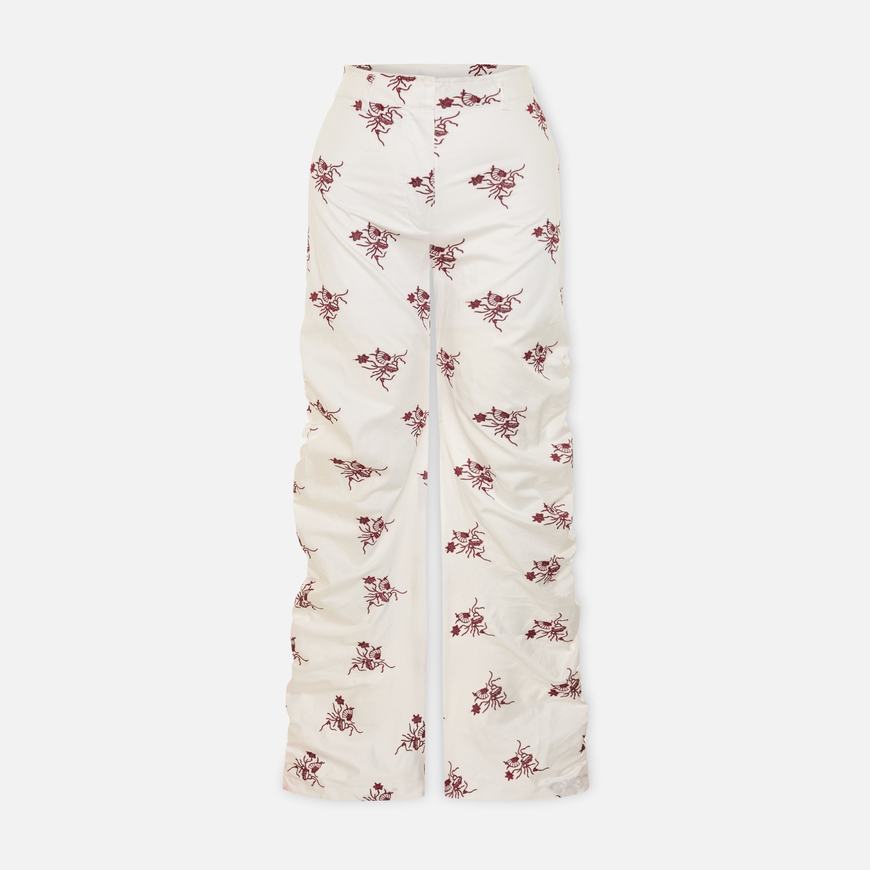 The Broderie Anglaise Edit High-Waisted Embroidered Pants