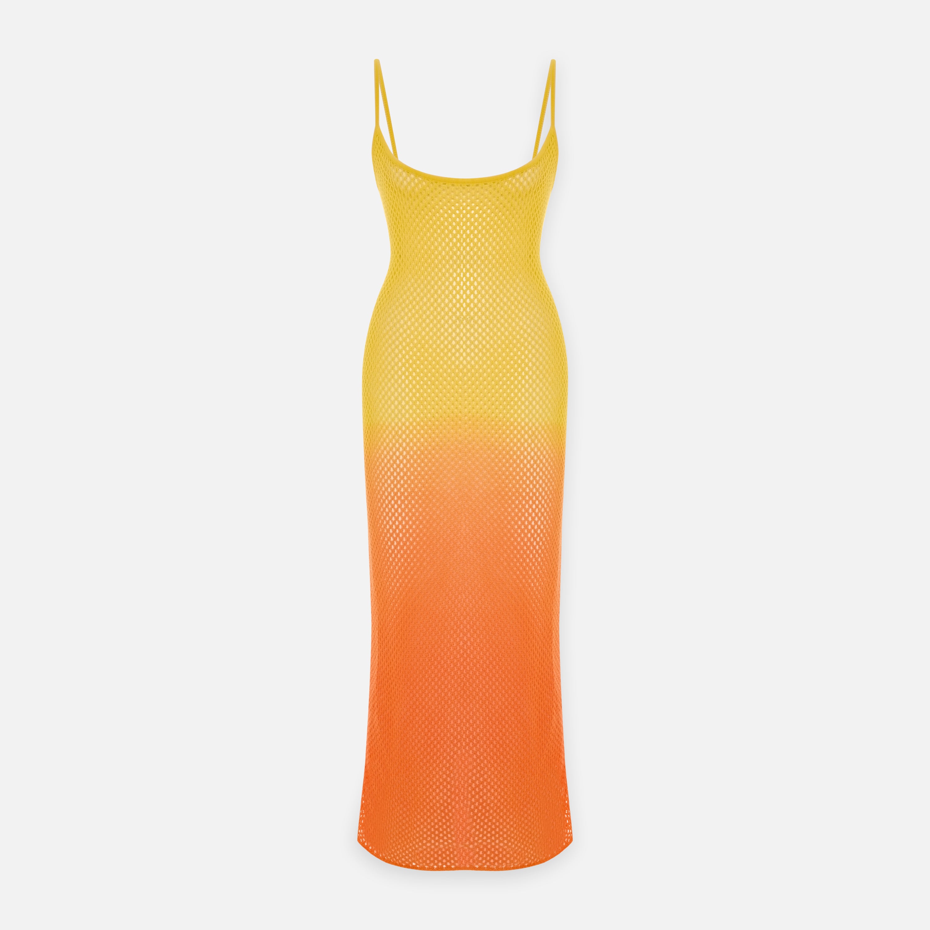 Sunset Ombre Crochet Maxi Dress