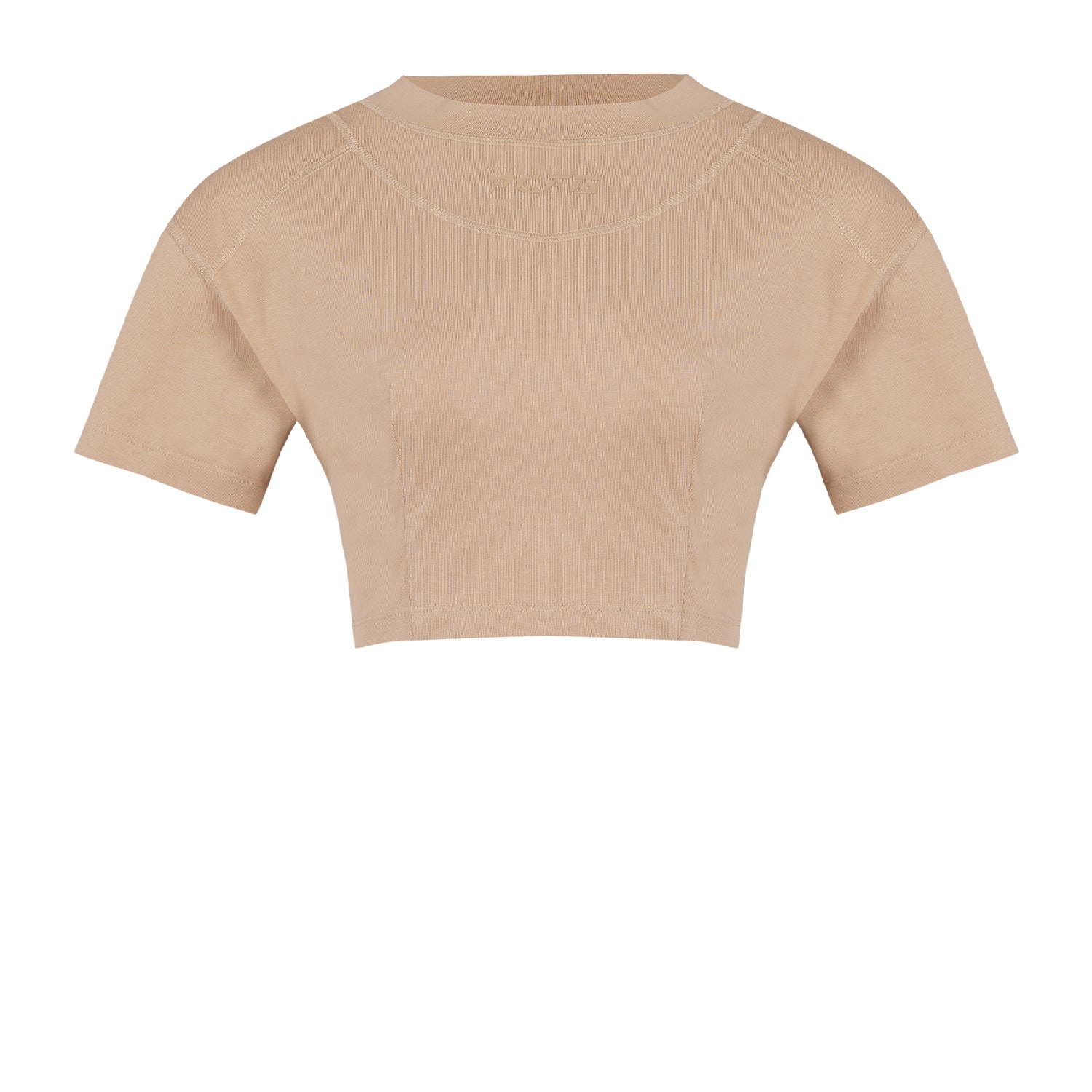 Pure Cotton Free Heaven Crop Tshirt - Warm Taupe