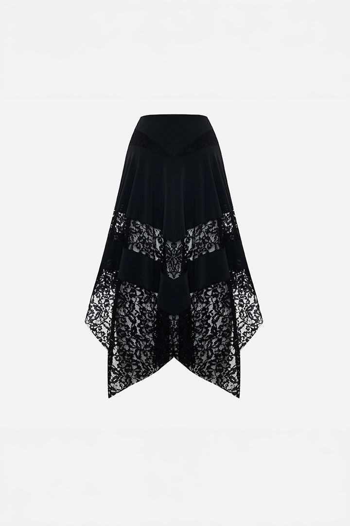 Daydreamers Asymmetric Lace Detail Skirt