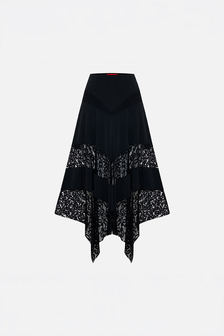 Daydreamers Asymmetric Lace Detail Skirt