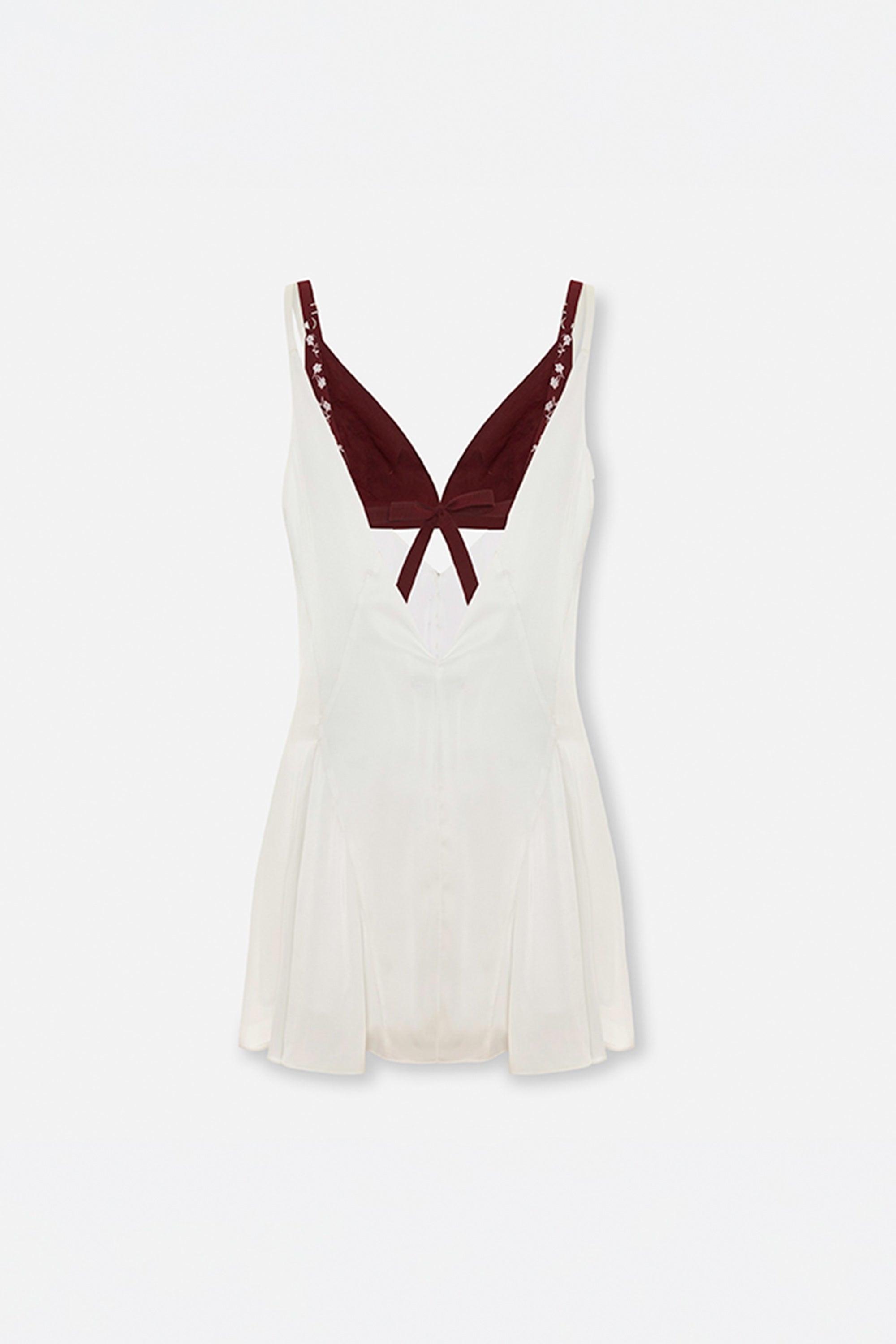 The Broderie Anglaise Edit Satin Dress with Embroidered Bra Panel