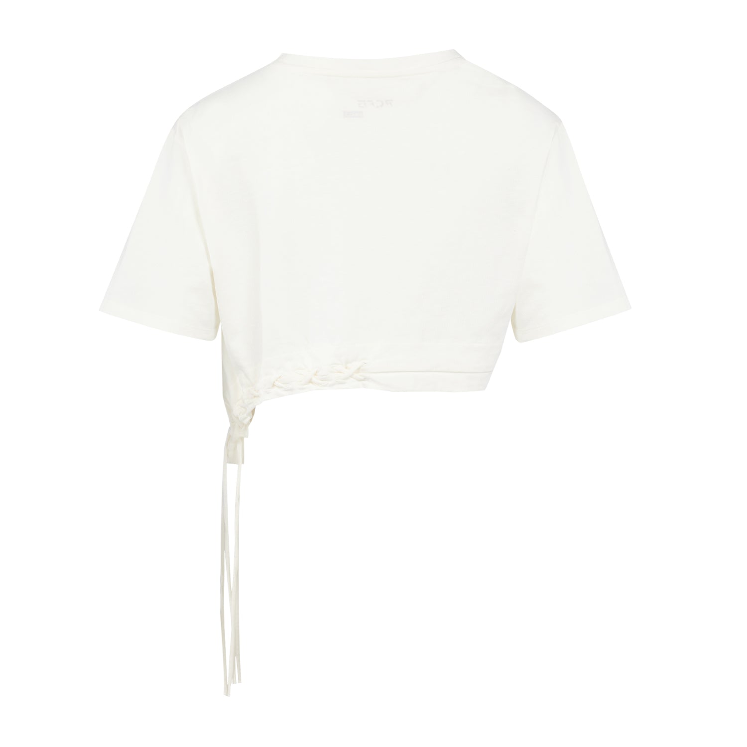 Pure Cotton Free Heaven Crop String Tshirt - Blanc De Blanc