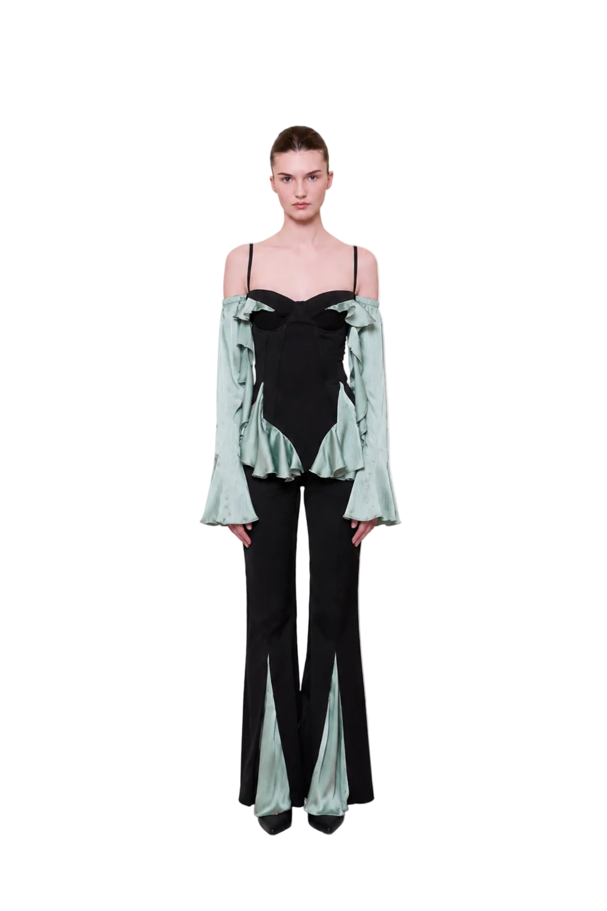 The Party Edit Contrast Chiffon Detail Pants