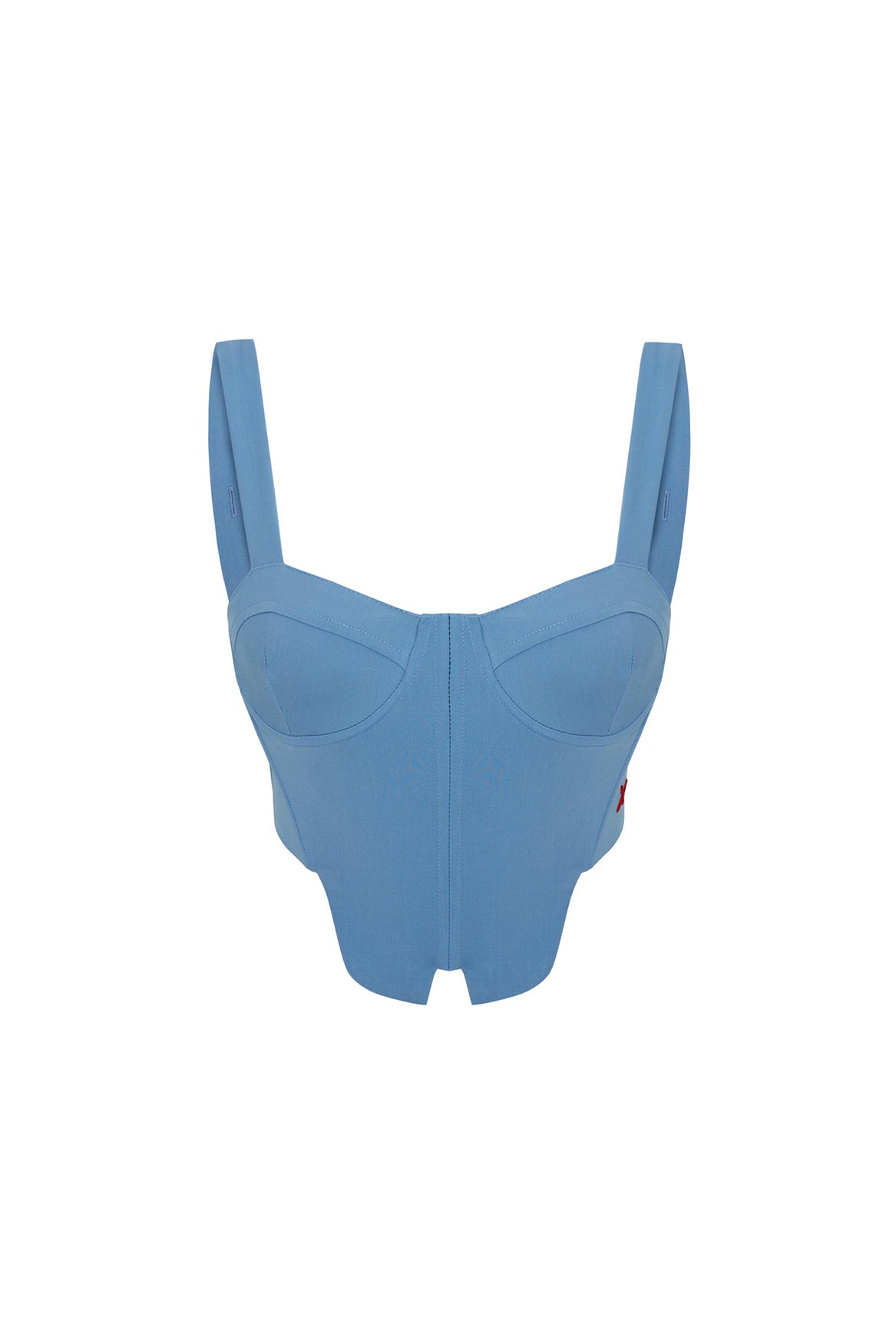 Cotton Woven Corset Top - Baby Blue