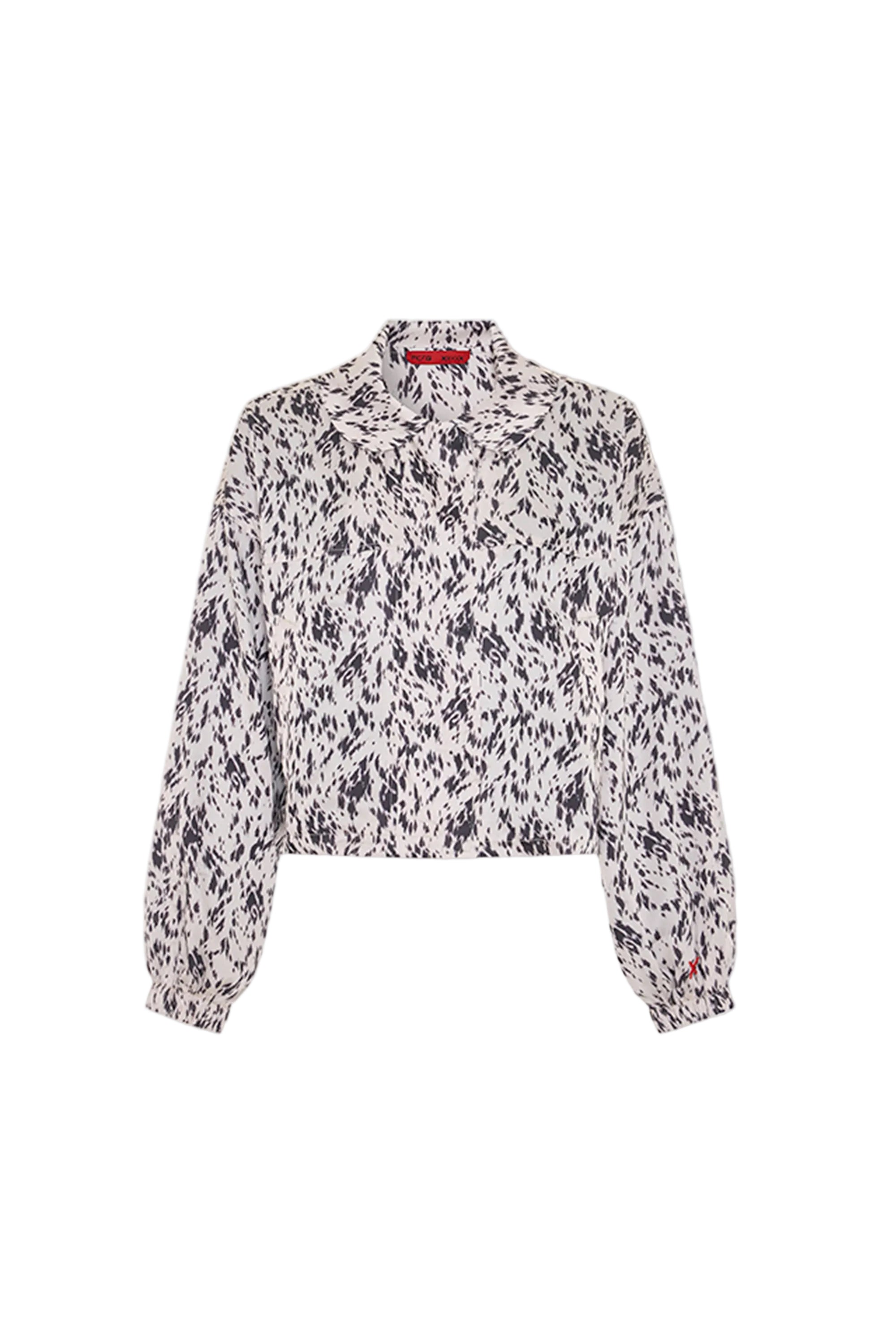 Floral patterned blouse on a white background