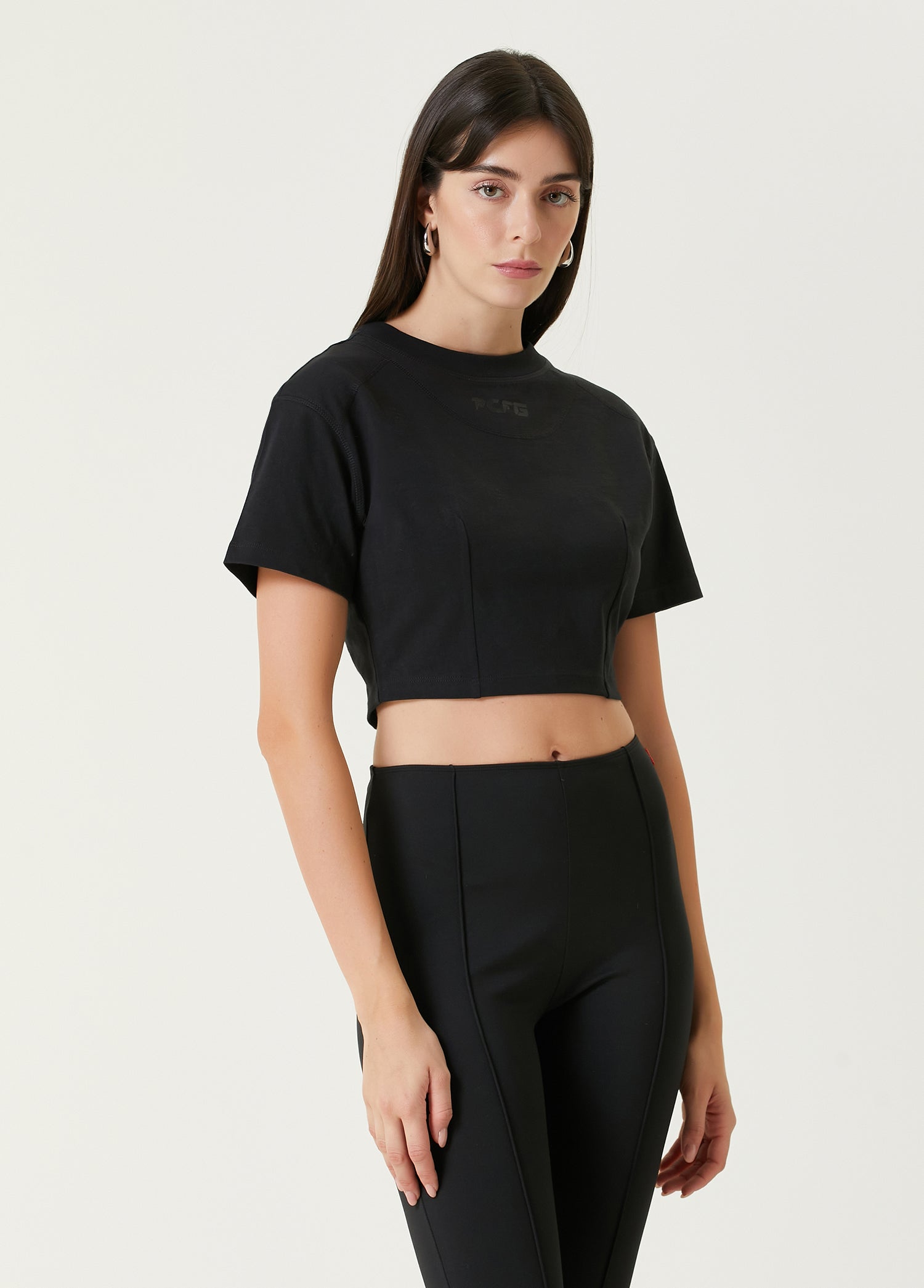 Pure Cotton Free Heaven Crop Tshirt - Jet Black