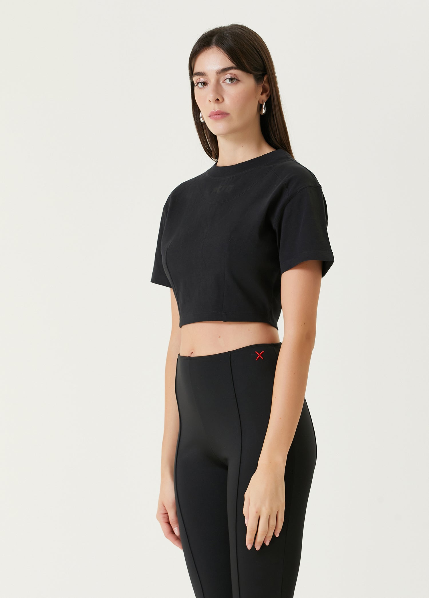 Pure Cotton Free Heaven Crop Tshirt - Jet Black