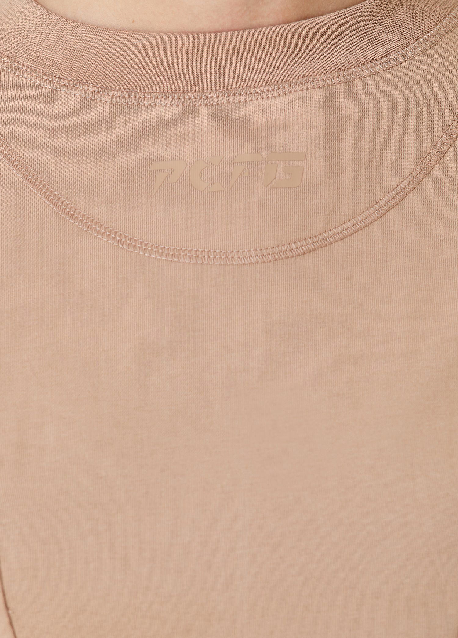 Pure Cotton Free Heaven Crop Tshirt - Warm Taupe