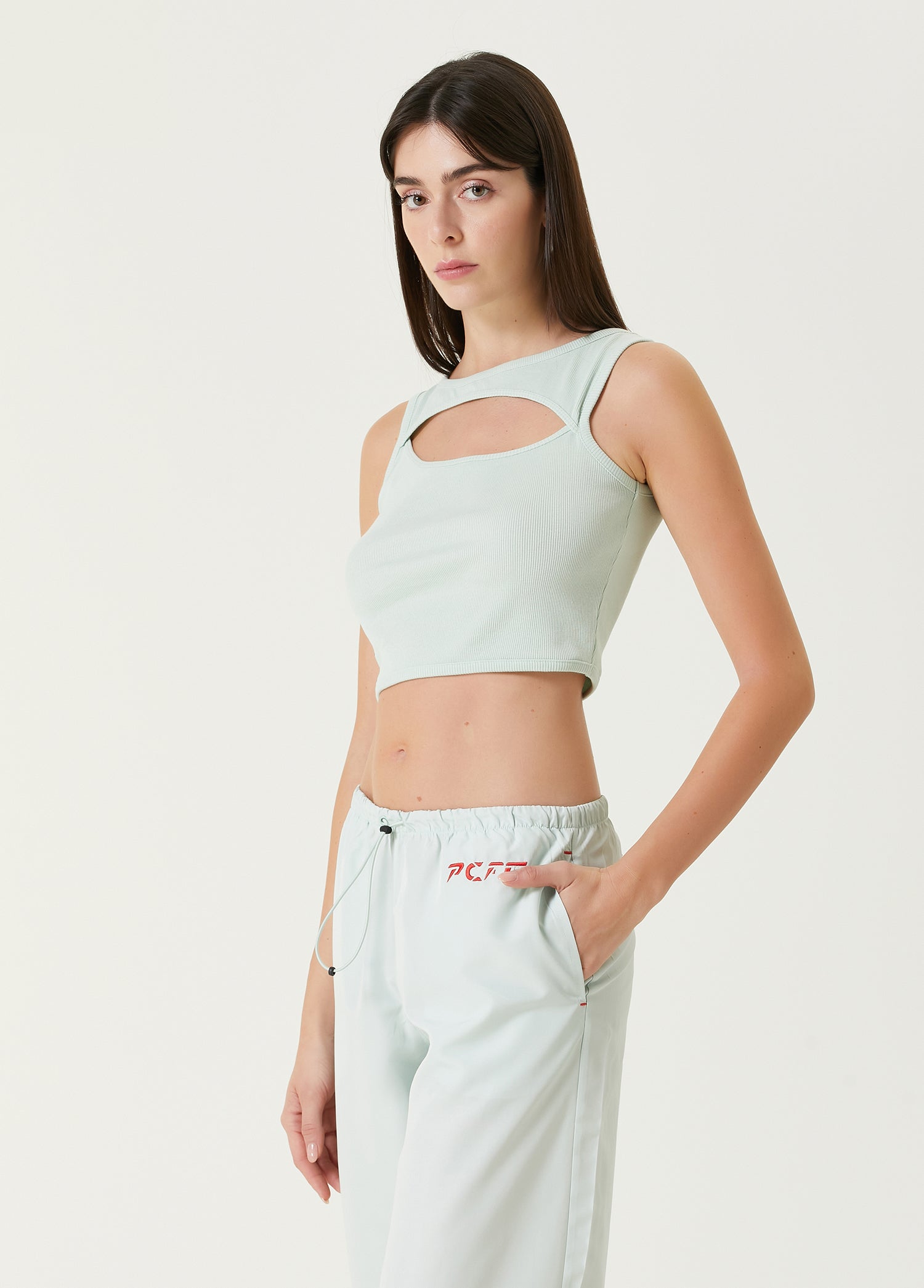 Free Heaven Rib Crop Tank Top - Surf Spray