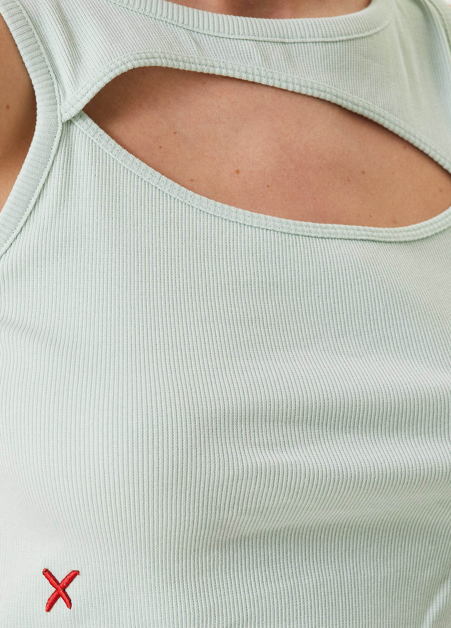 Free Heaven Rib Crop Tank Top - Surf Spray