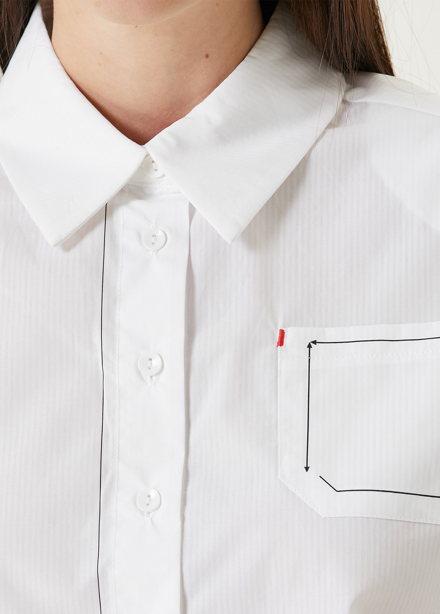 Pure Cotton Free Heaven Striped Crop Shirt - White