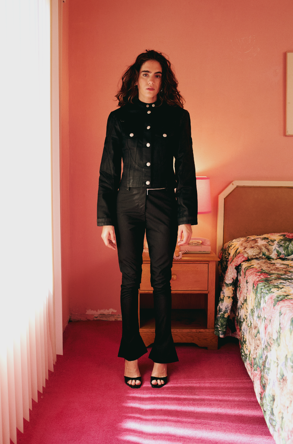 Zip Detail Skinny Women Flare Pant - Black