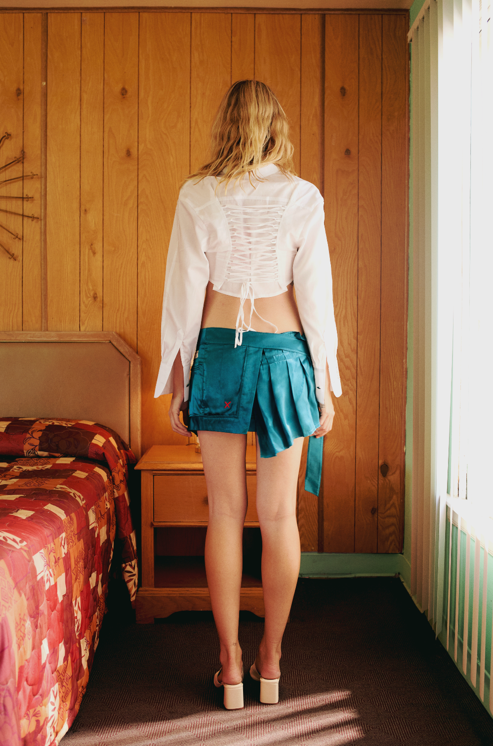 PURE SILK SUPER MINI SKIRT - MOROCCAN BLUE
