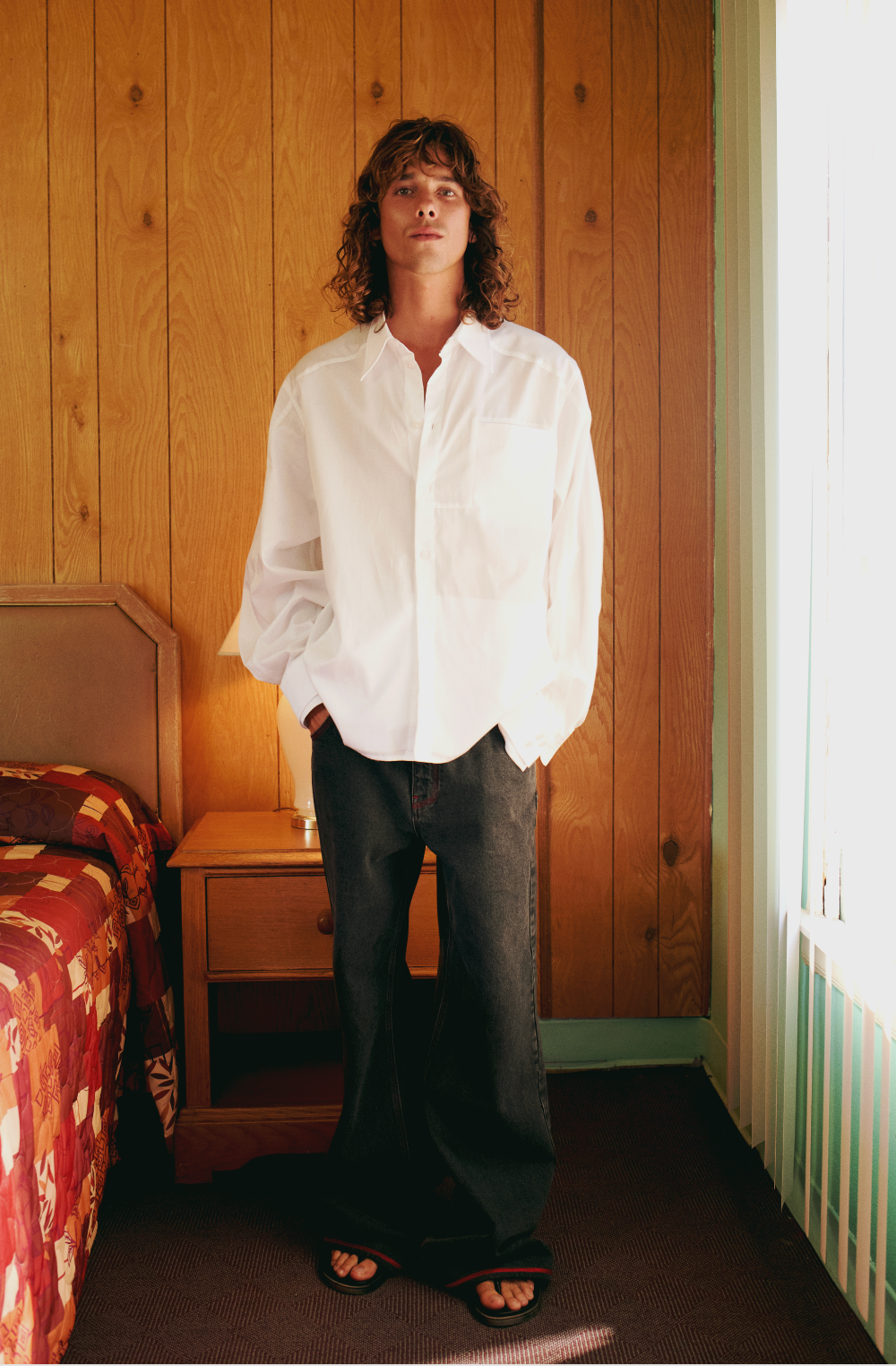 PURE COTTON WOVEN SHIRT WITH ZIP - WHITE