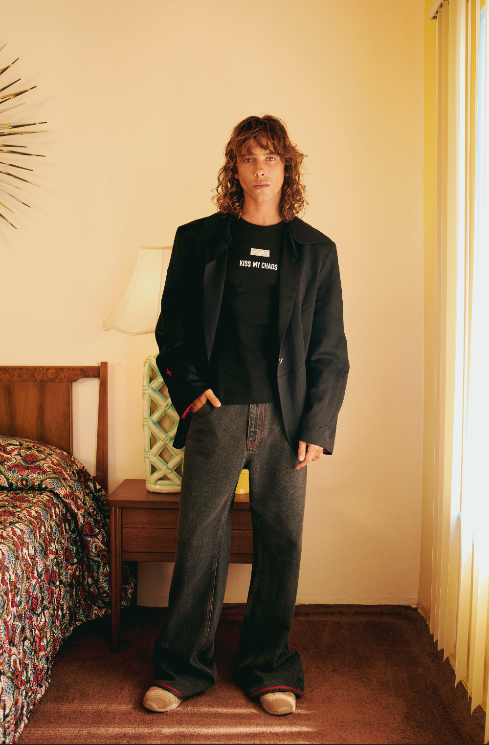 PURE COTTON REGULAR FIT DENIM PANT - BLACK