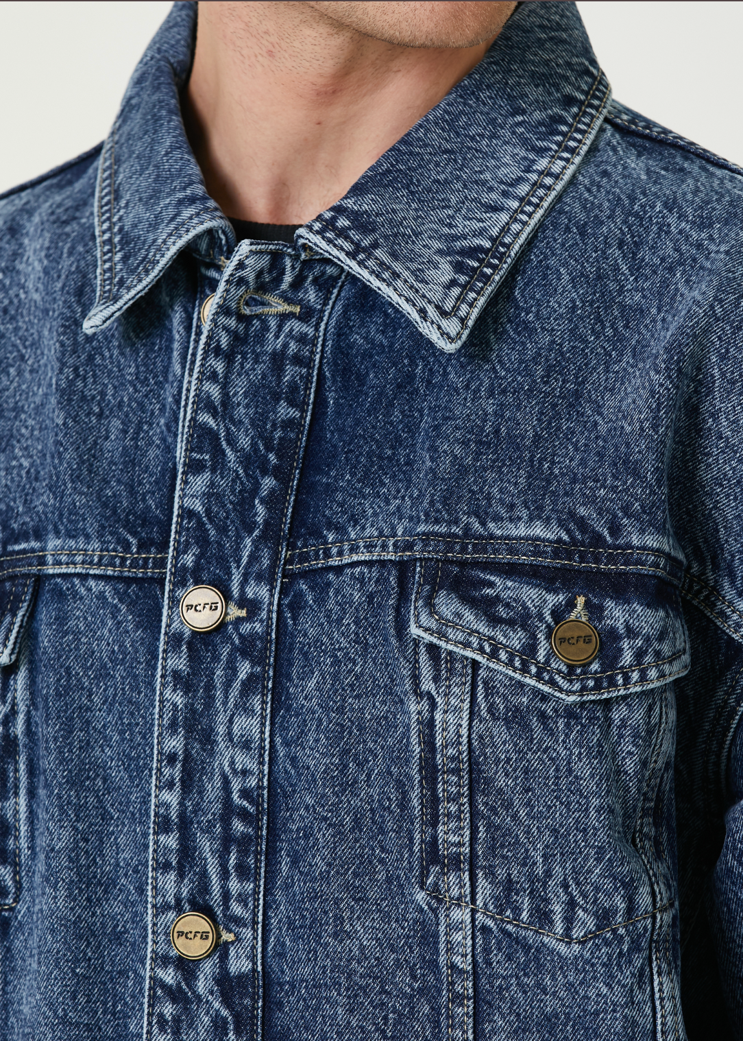 Pure Cotton Free Heaven Denim Jacket With Washed Effect