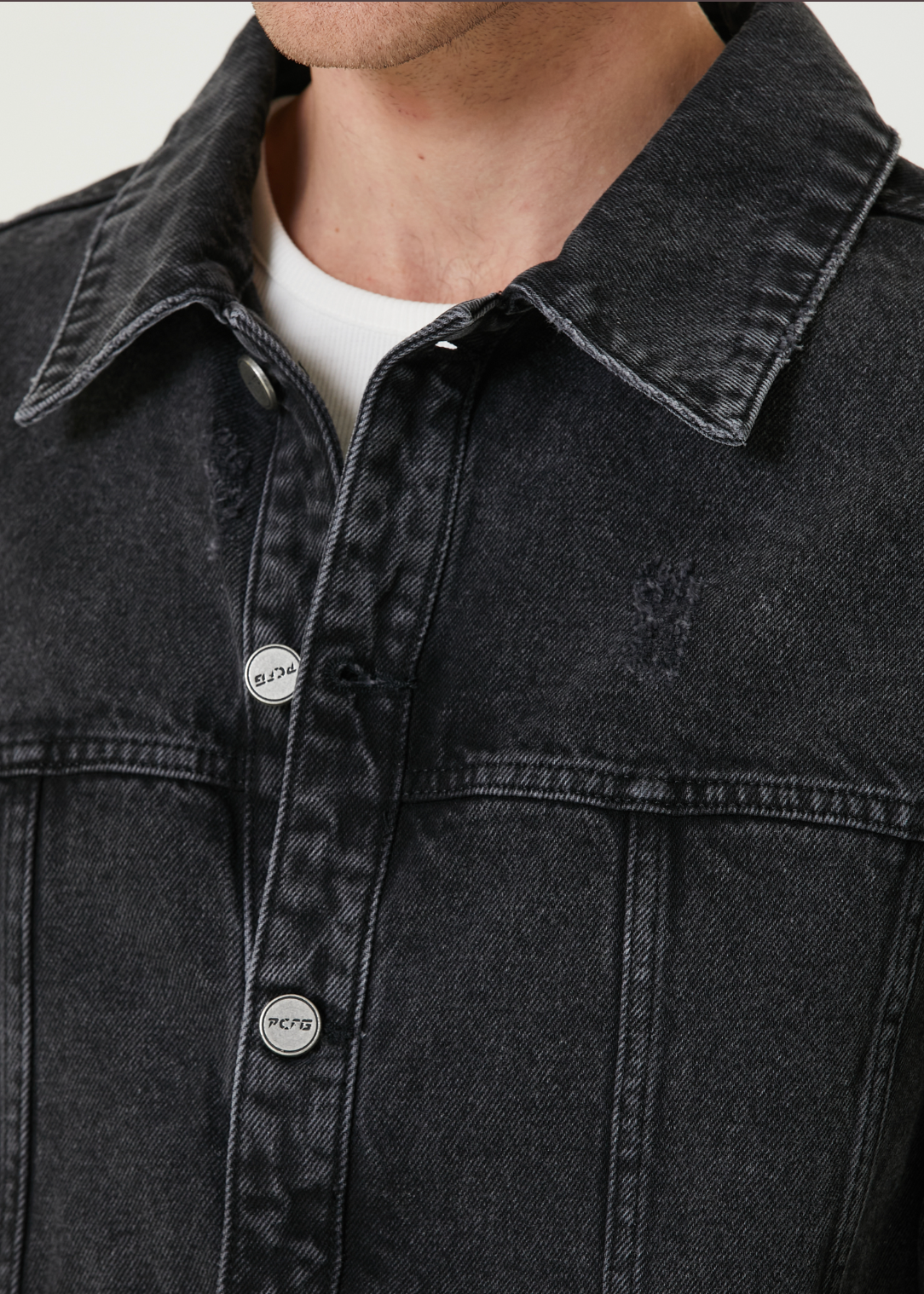 Pure Cotton Free Heaven Destroyed Denim Jacket