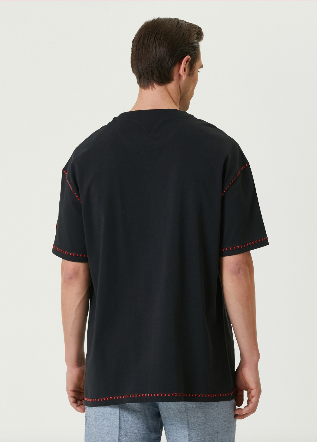 Pure Cotton Free Heaven Crochet Men T-Shirt - Jet Black