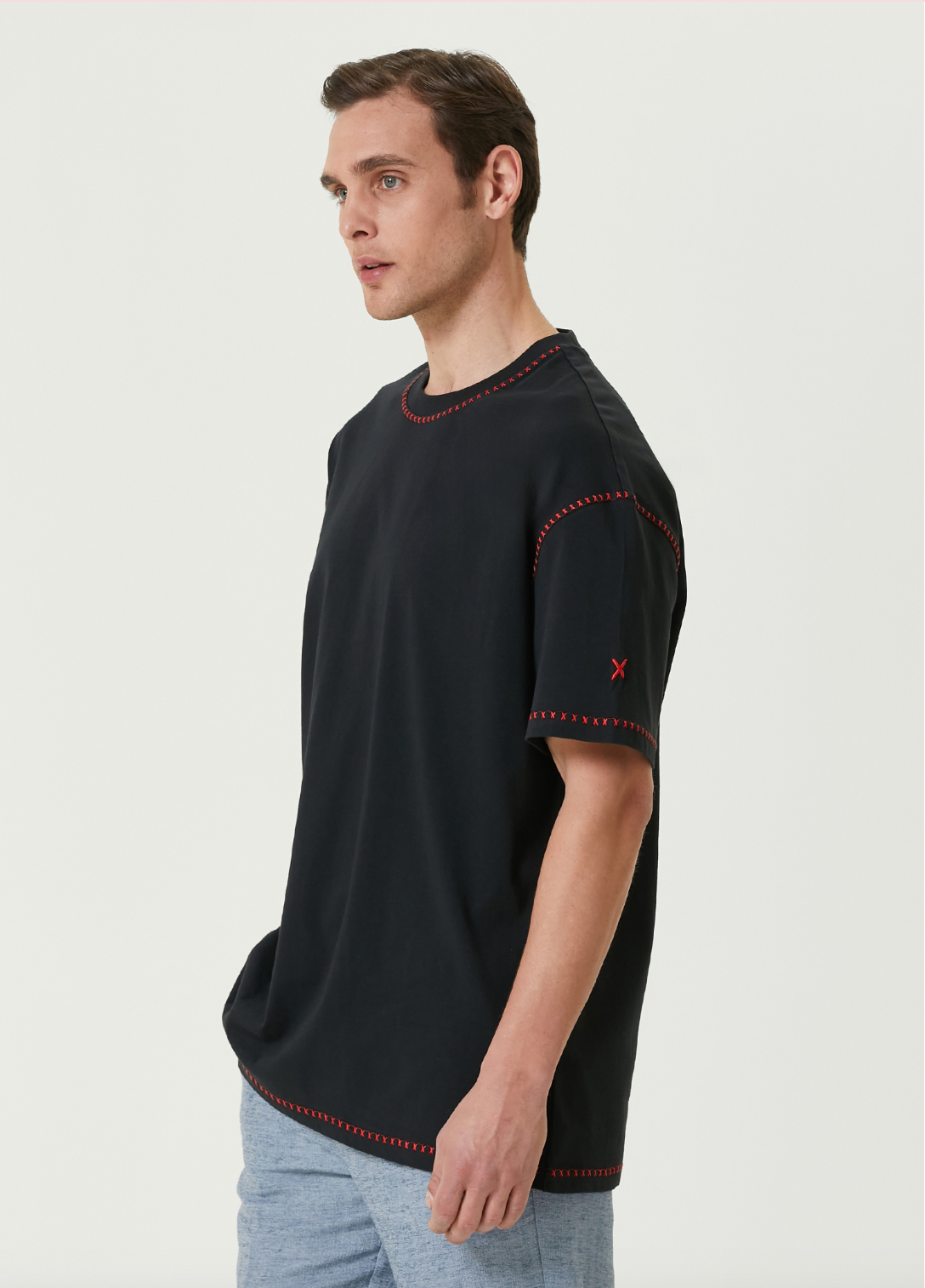 Pure Cotton Free Heaven Crochet Men T-Shirt - Jet Black