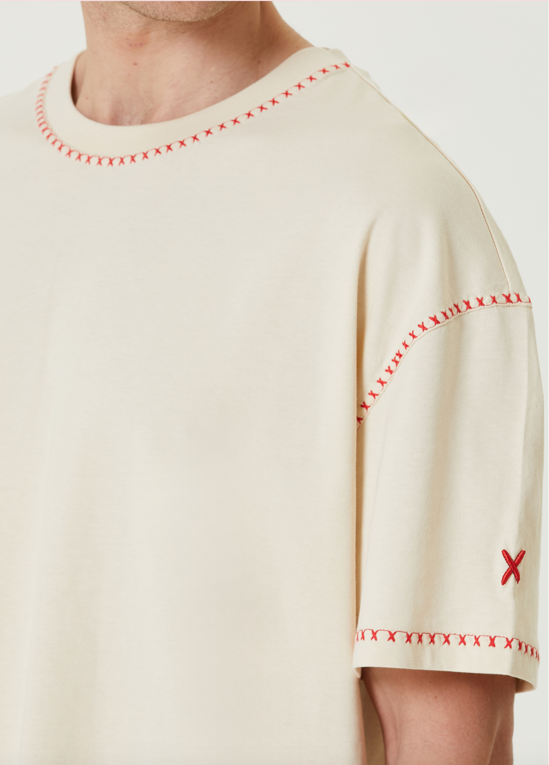 Pure Cotton Free Heaven Crochet Men T-Shirt - Fog