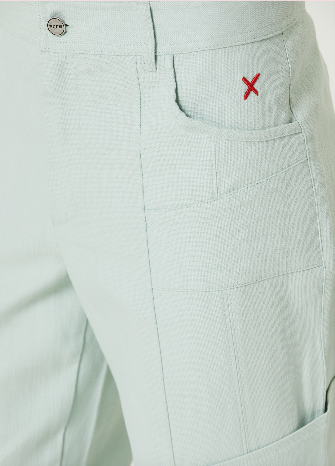 Linen Blend Free Heaven Pant With Pocket - Surf Spray