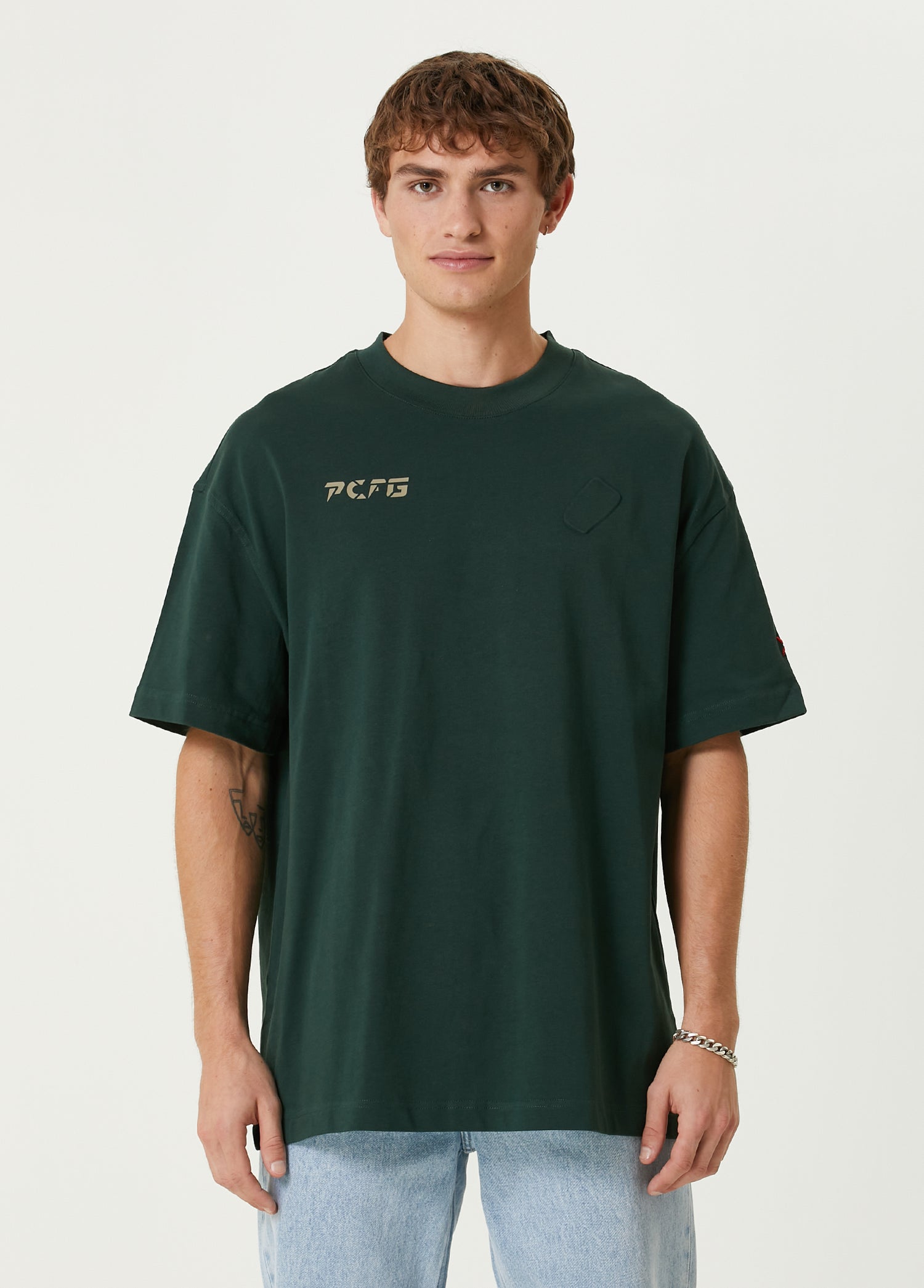 Oversized Tee With Emboss Detail - Pine Groove