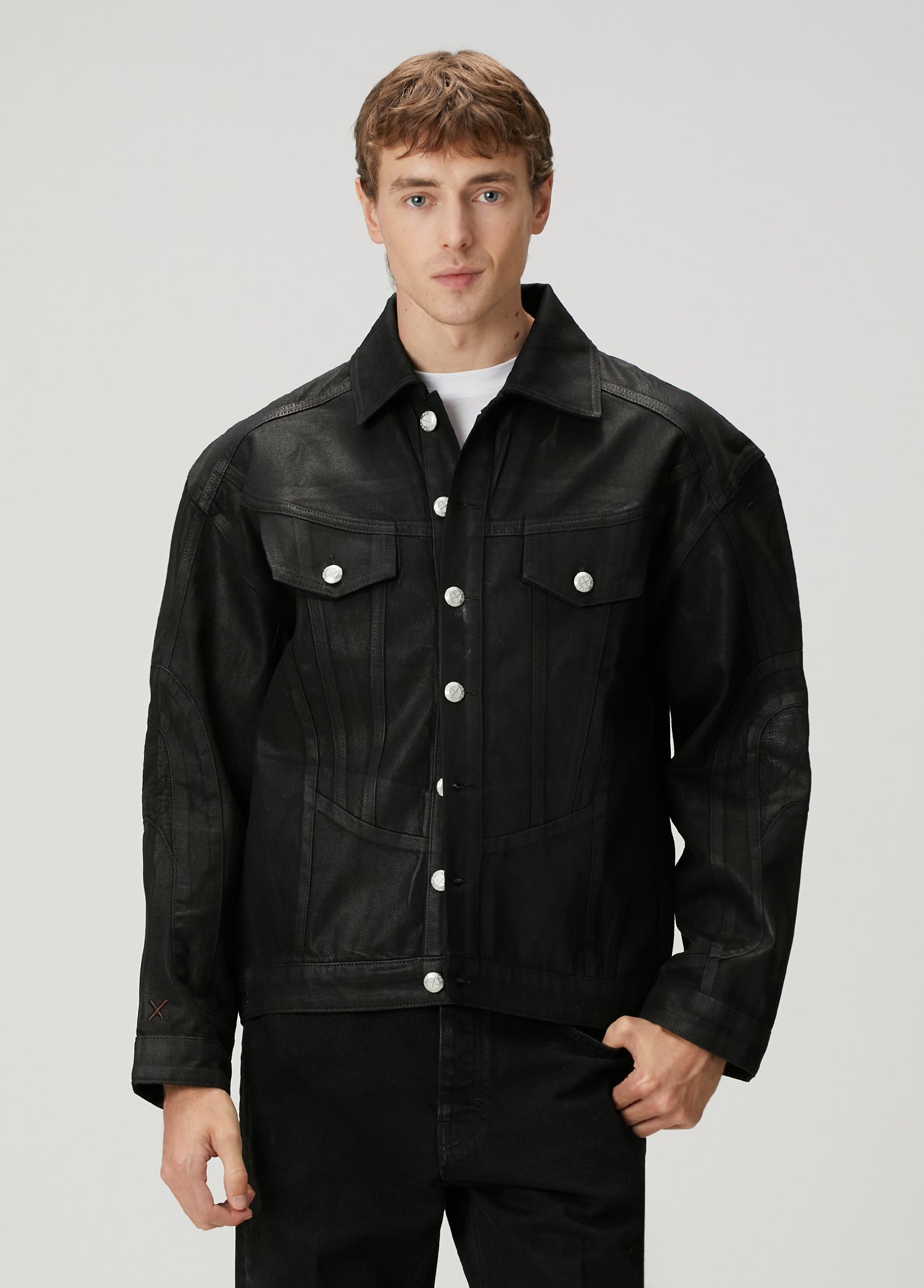 FADED DENIM JACKET - BLACK