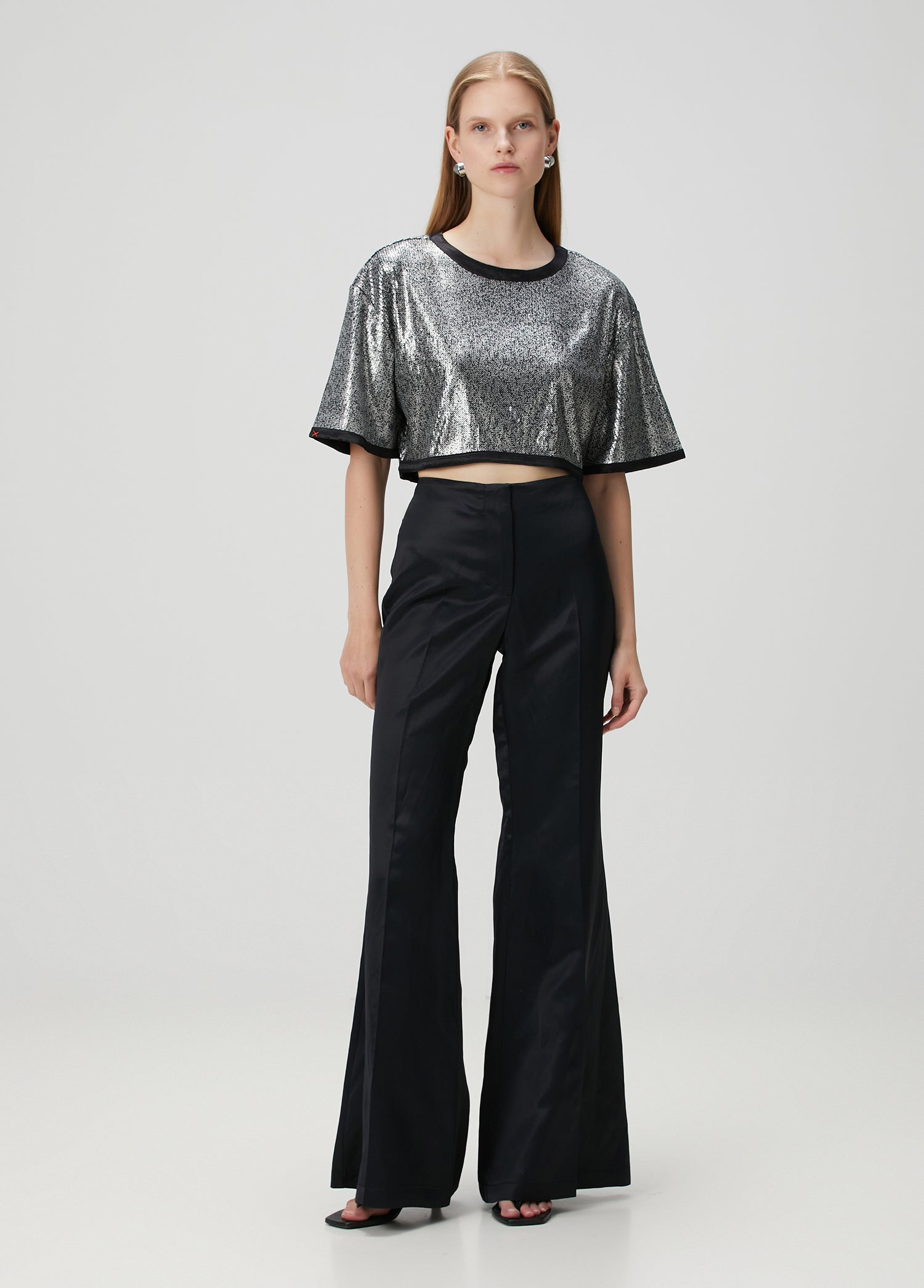SHINY WOVEN PANT - BLACK
